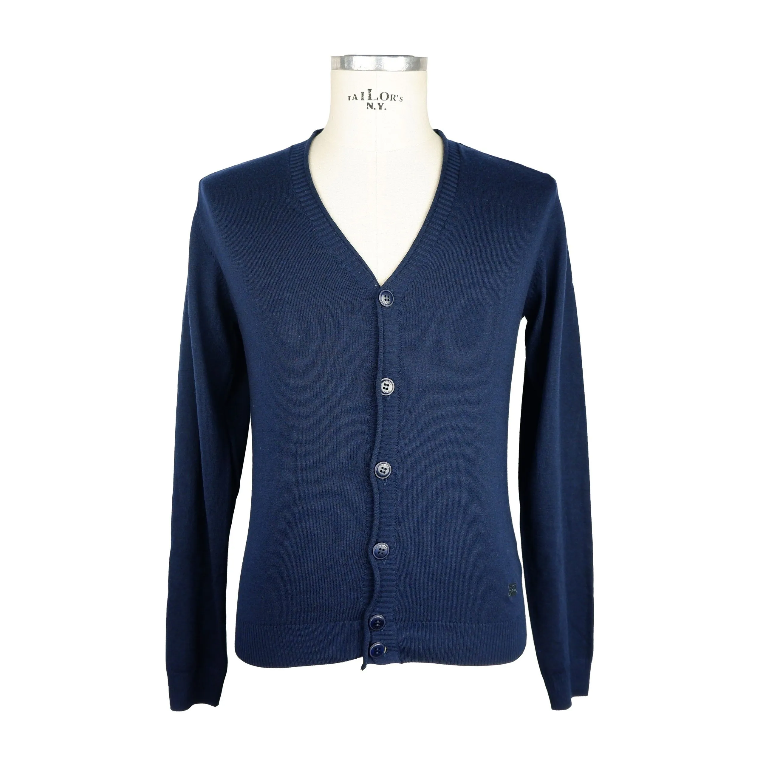Yes Zee Blue Polyester Men Cardigan