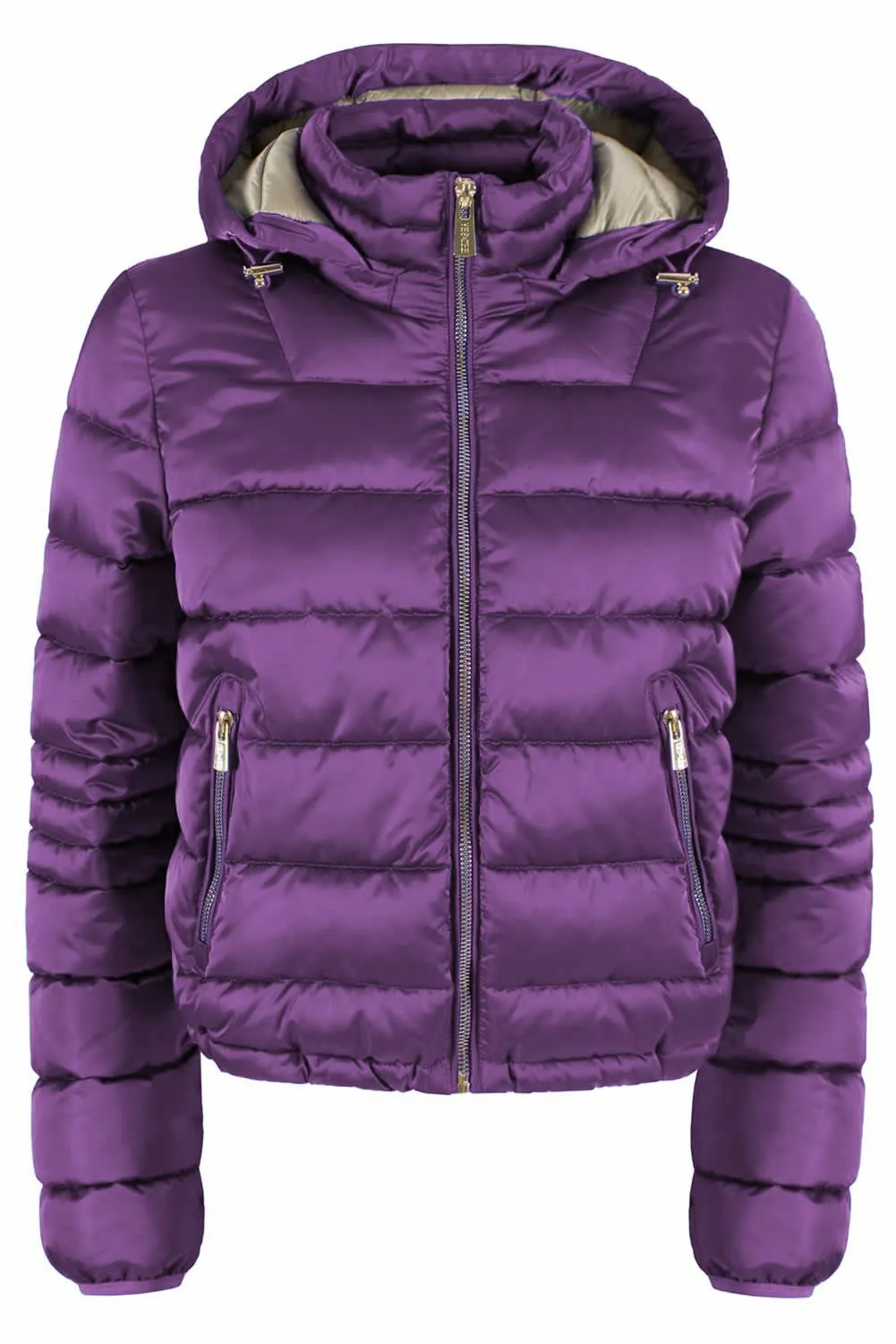 Yes Zee Women's Chic Purple Hooded Short Jacket