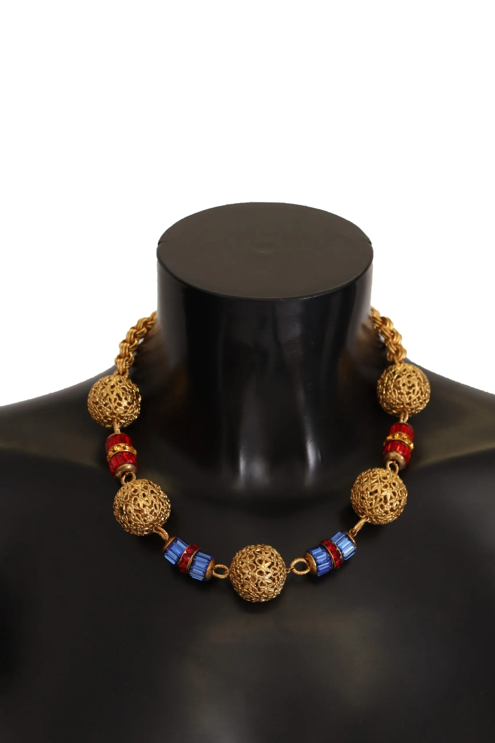 Dolce & Gabbana Women's Elegant Gold Crystal Sphere Necklace