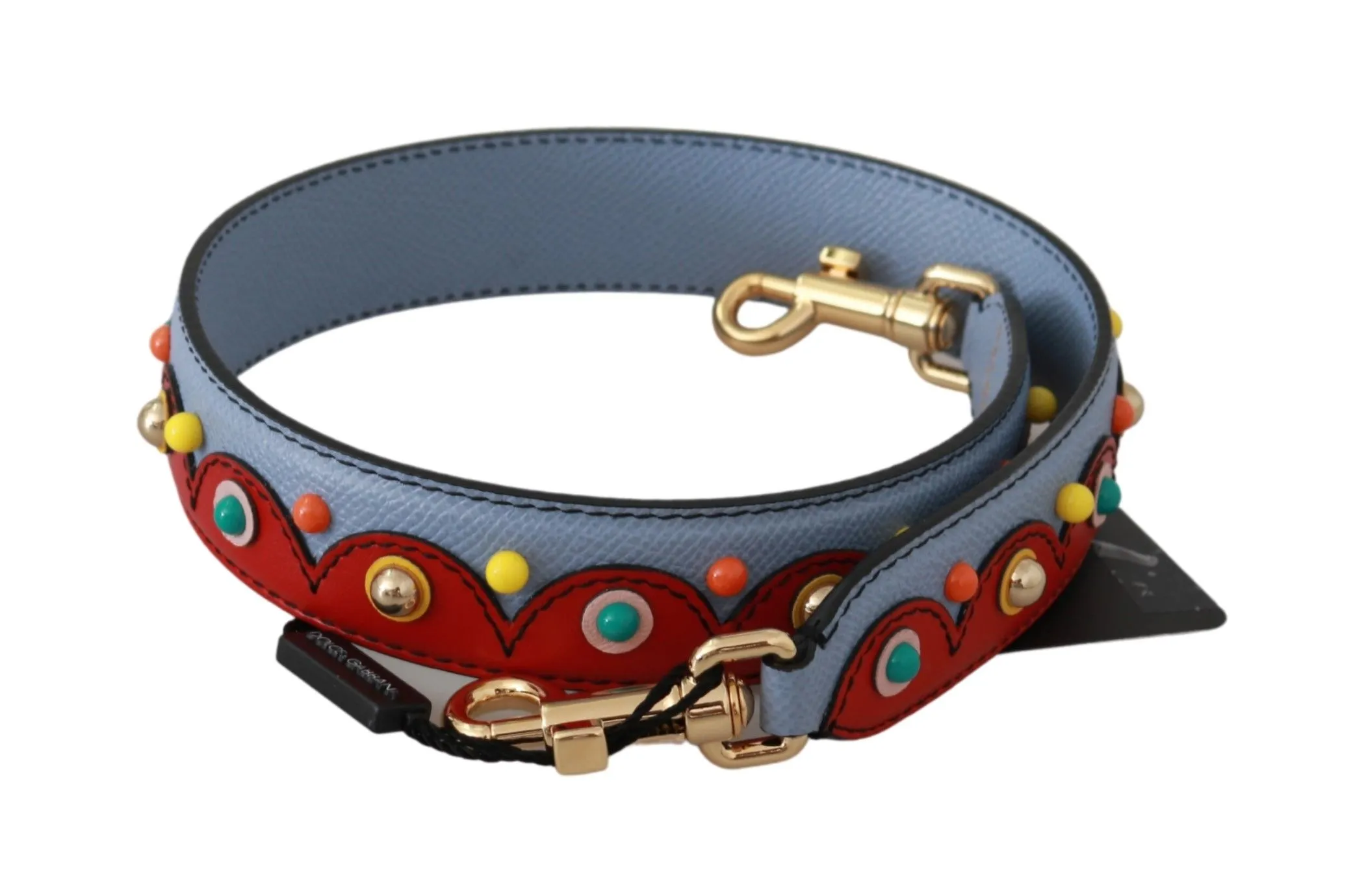 Elegant Blue Leather Shoulder Strap Accessory
