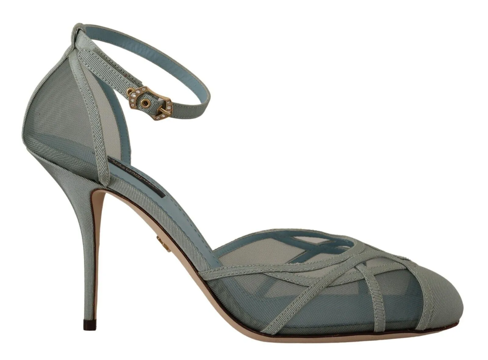 Dolce & Gabbana Women's Elegant Blue Mesh Ankle Strap Sandals