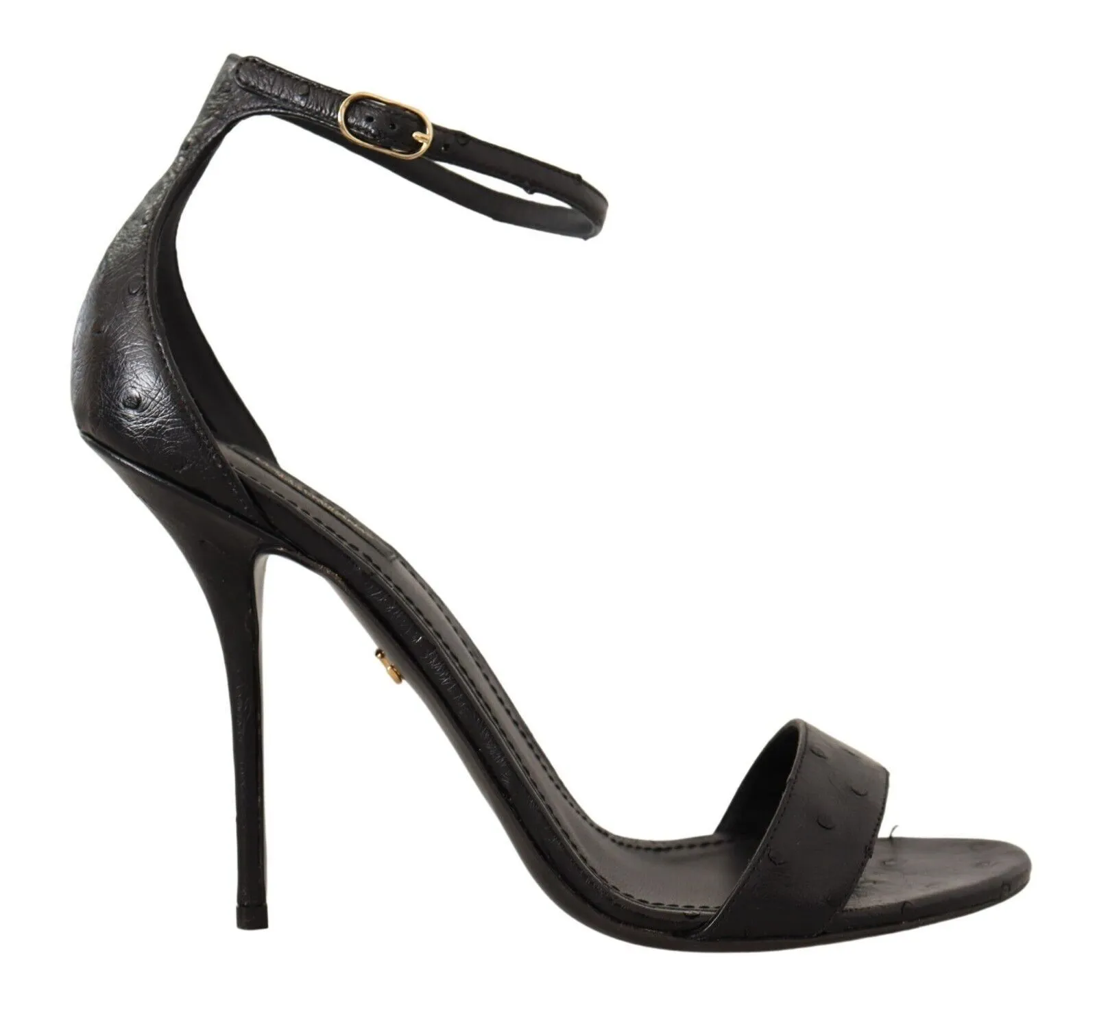 Dolce & Gabbana Women's Elegant Ostrich Leather Ankle Strap Heels