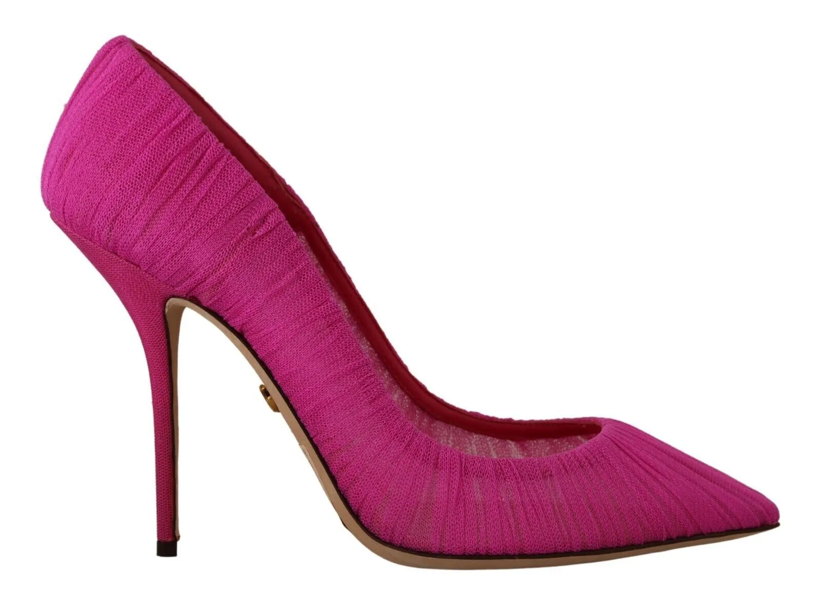 Dolce & Gabbana Women's Elegant Pink Tulle Mesh Heels Pumps