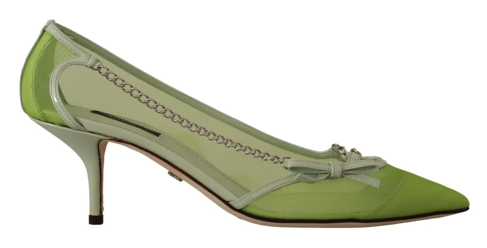 Dolce & Gabbana Women's Enchanting Green Mesh Chain Pumps