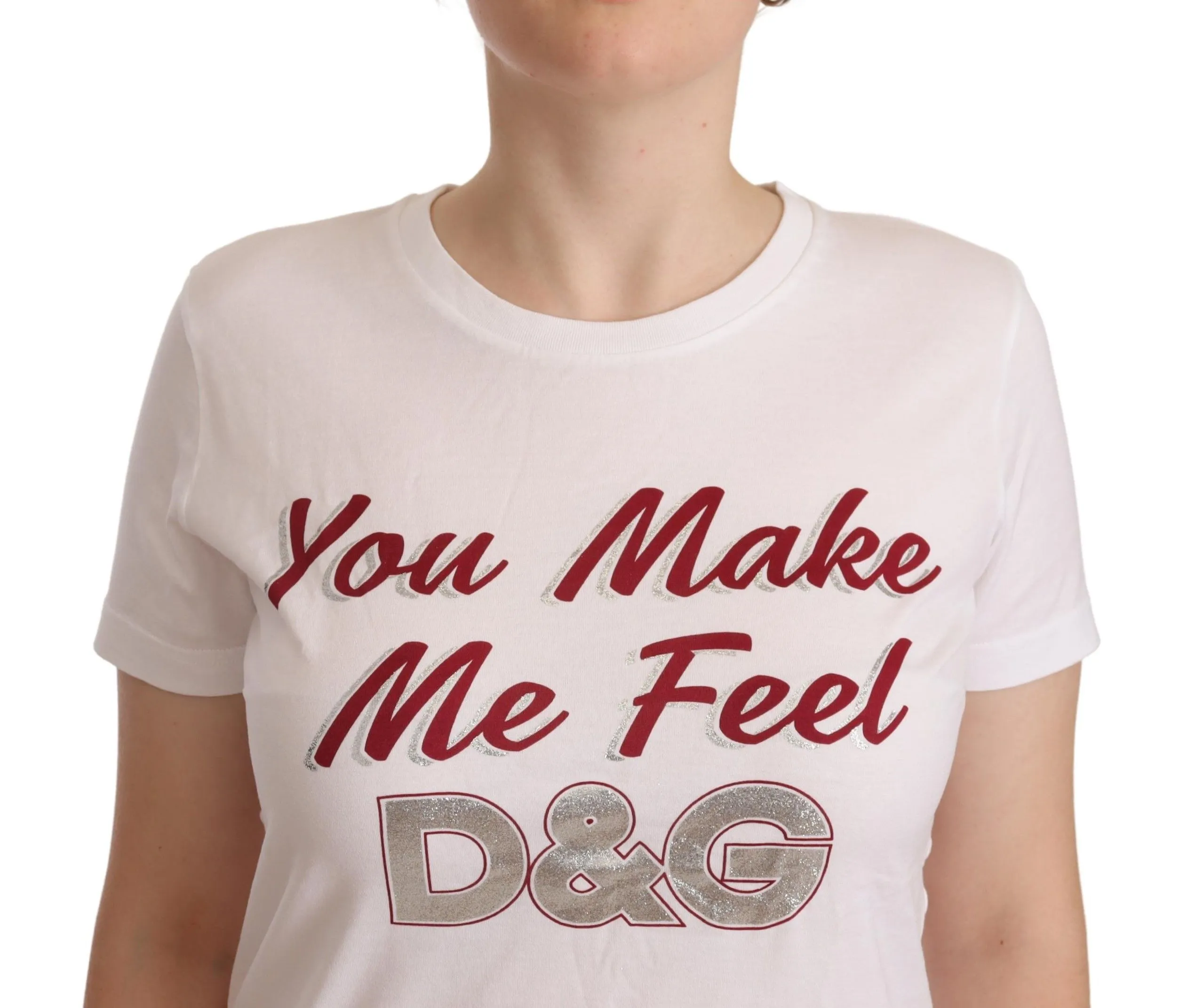 Dolce & Gabbana Women's Chic White Cotton Tee with D&G Motif