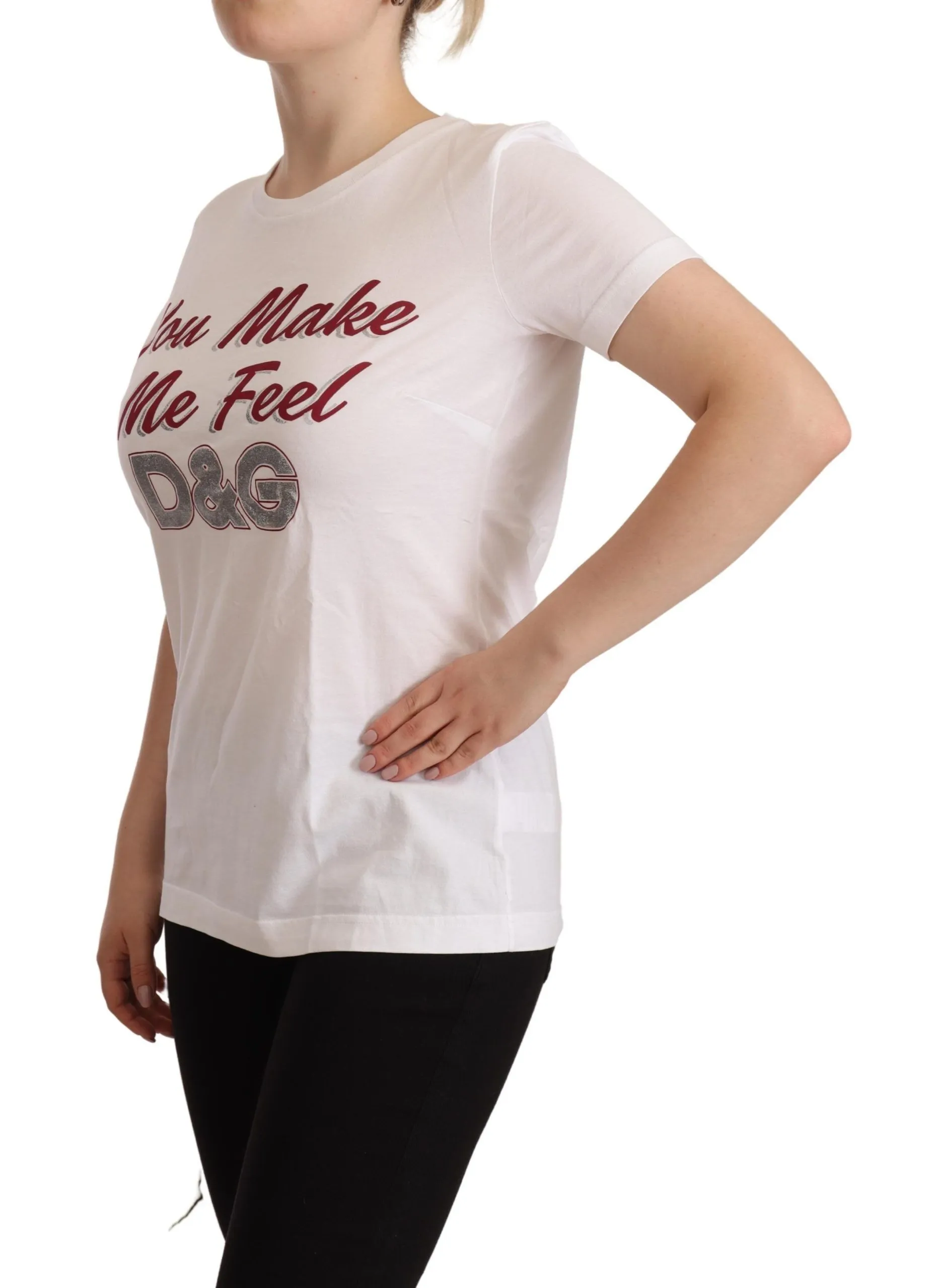 Dolce & Gabbana Women's Chic White Cotton Tee with D&G Motif