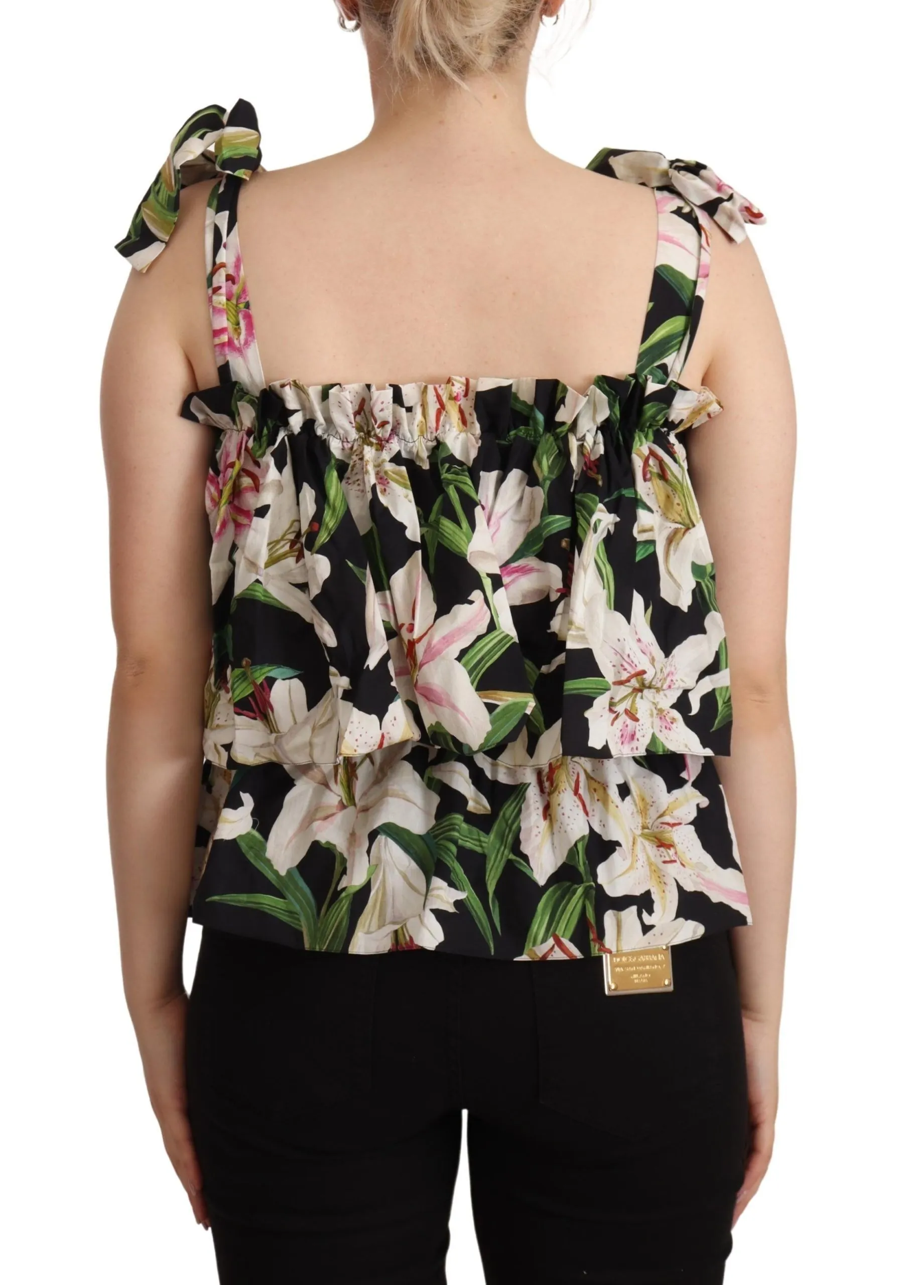Dolce & Gabbana Women's Elegant Sleeveless Floral Cotton Top