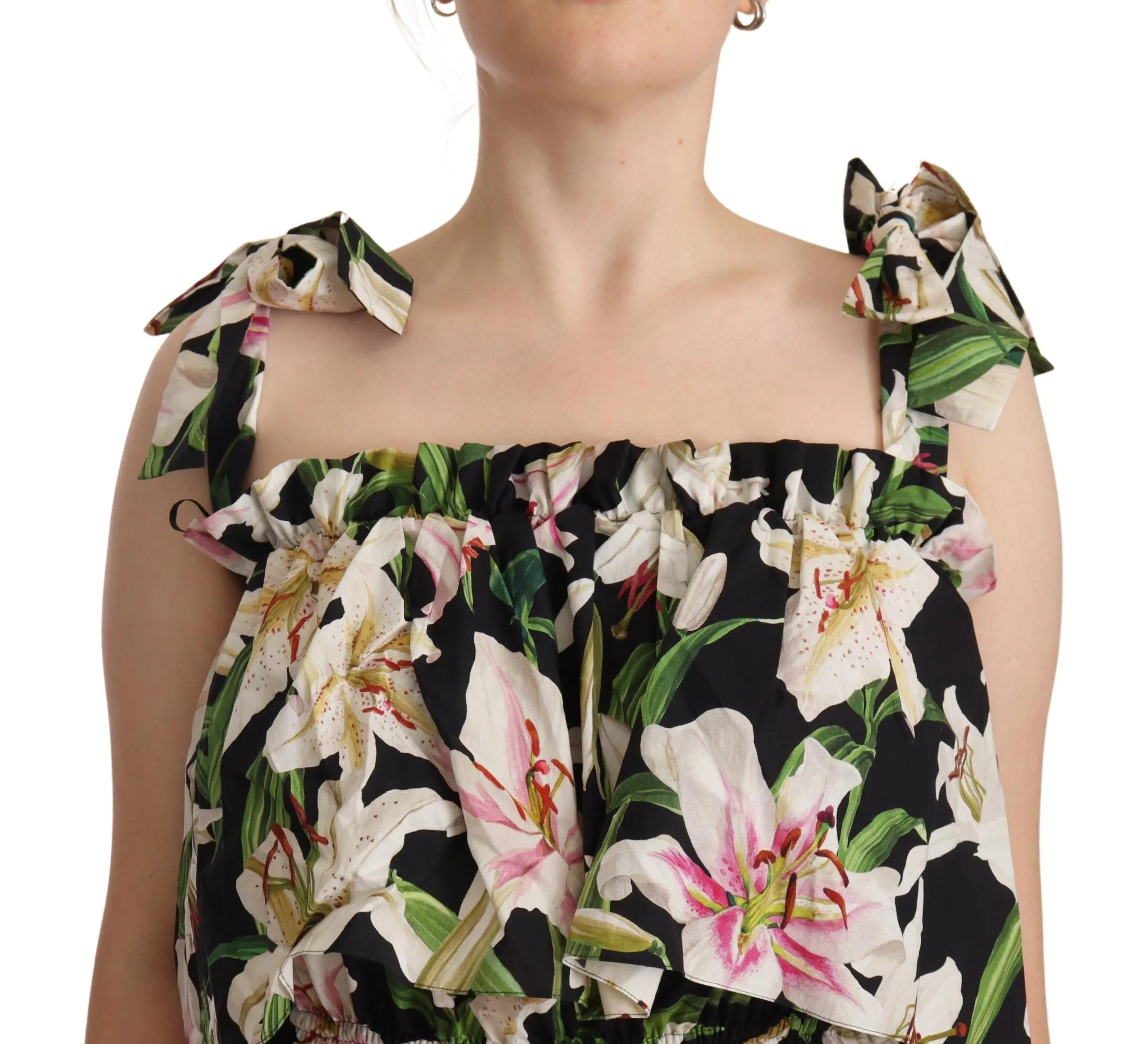 Dolce & Gabbana Women's Elegant Sleeveless Floral Cotton Top