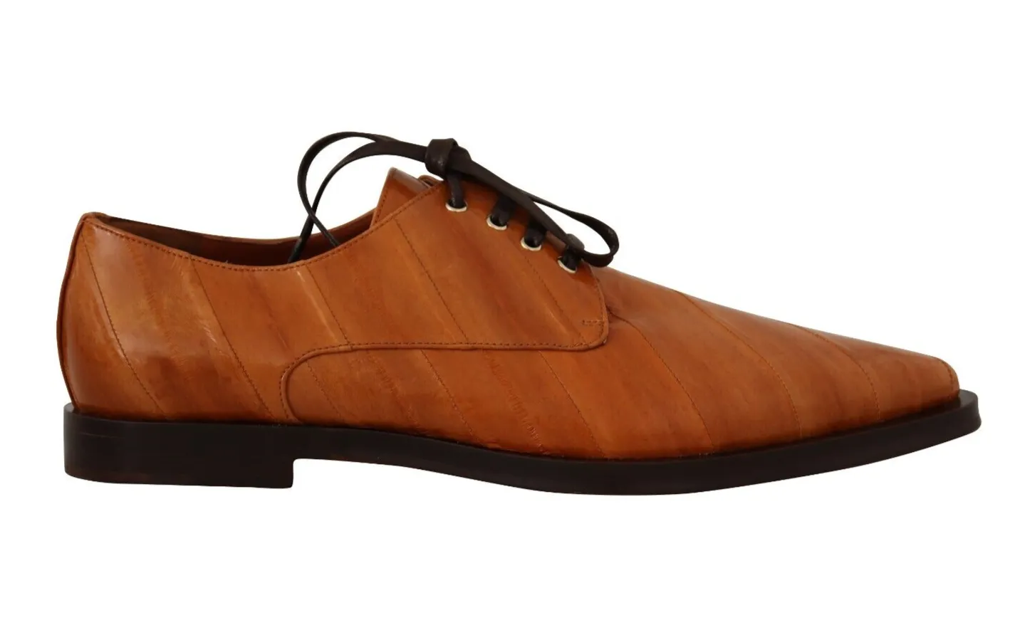 Dolce & Gabbana Women's Elegant Eel Leather Lace-Up Formal Flats