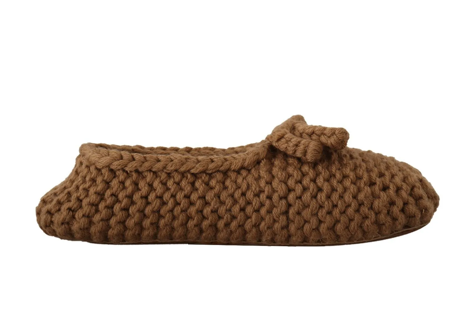 Dolce & Gabbana Women's Elegant Wool Knit Ballerina Flats in Brown