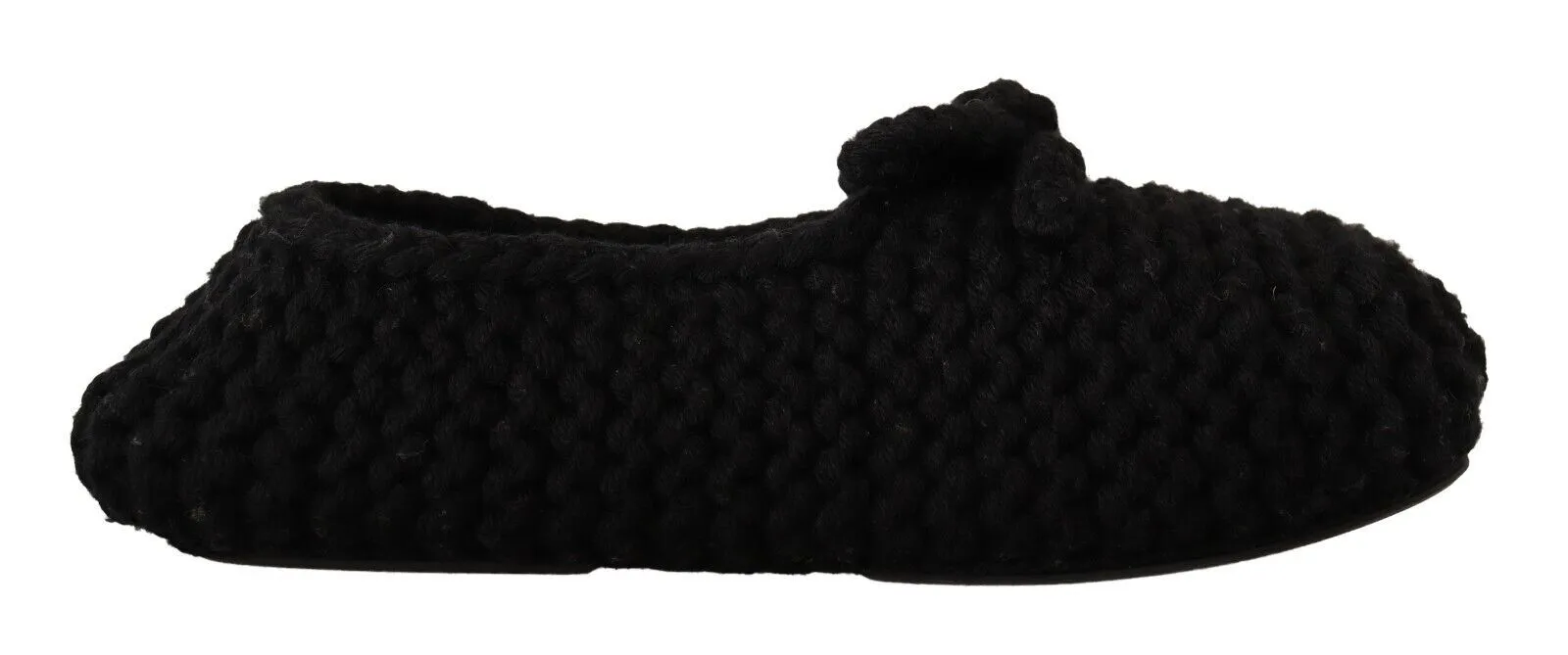 Dolce & Gabbana Women's Elegant Black Wool Knit Ballet Flats