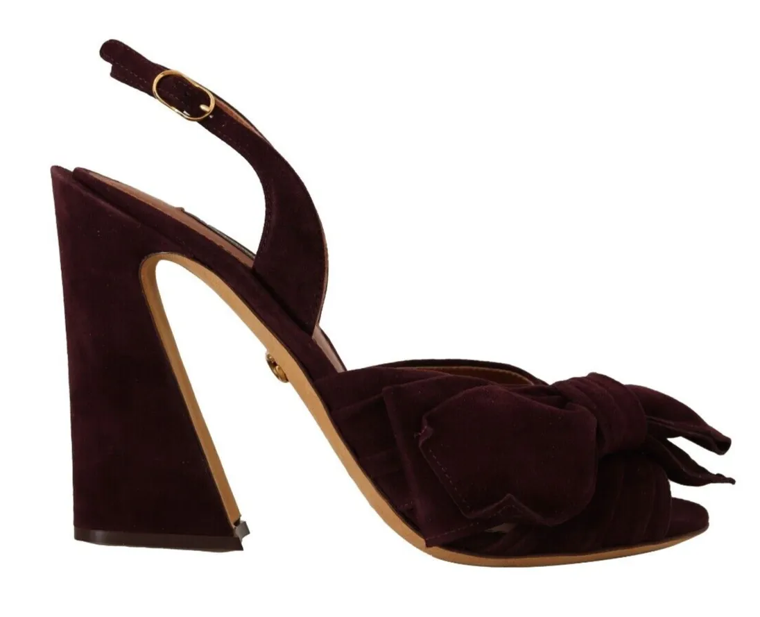 Dolce & Gabbana Women's Elegant Purple Suede Heels Sandals