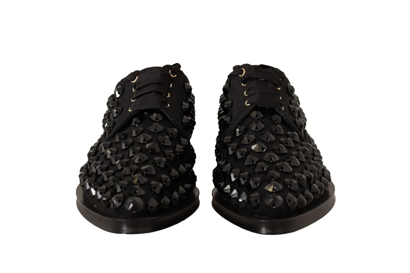 Dolce & Gabbana Women's Elegant Gros Grain Lace-Up Jeweled Flats