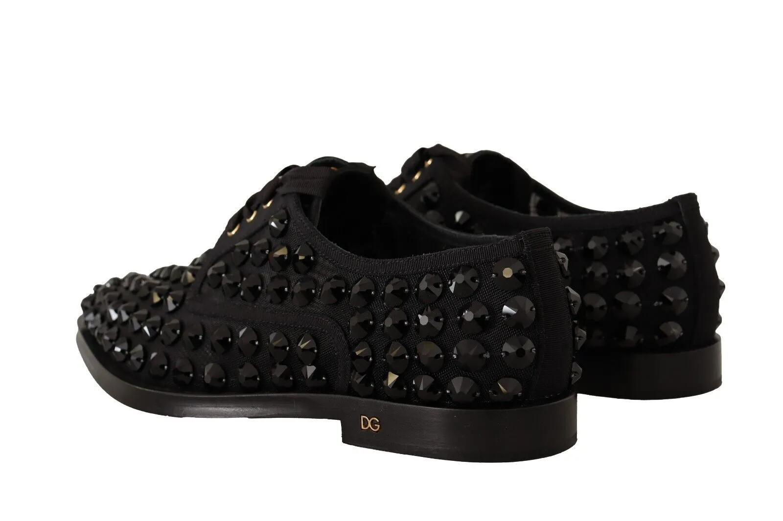 Dolce & Gabbana Women's Elegant Gros Grain Lace-Up Jeweled Flats