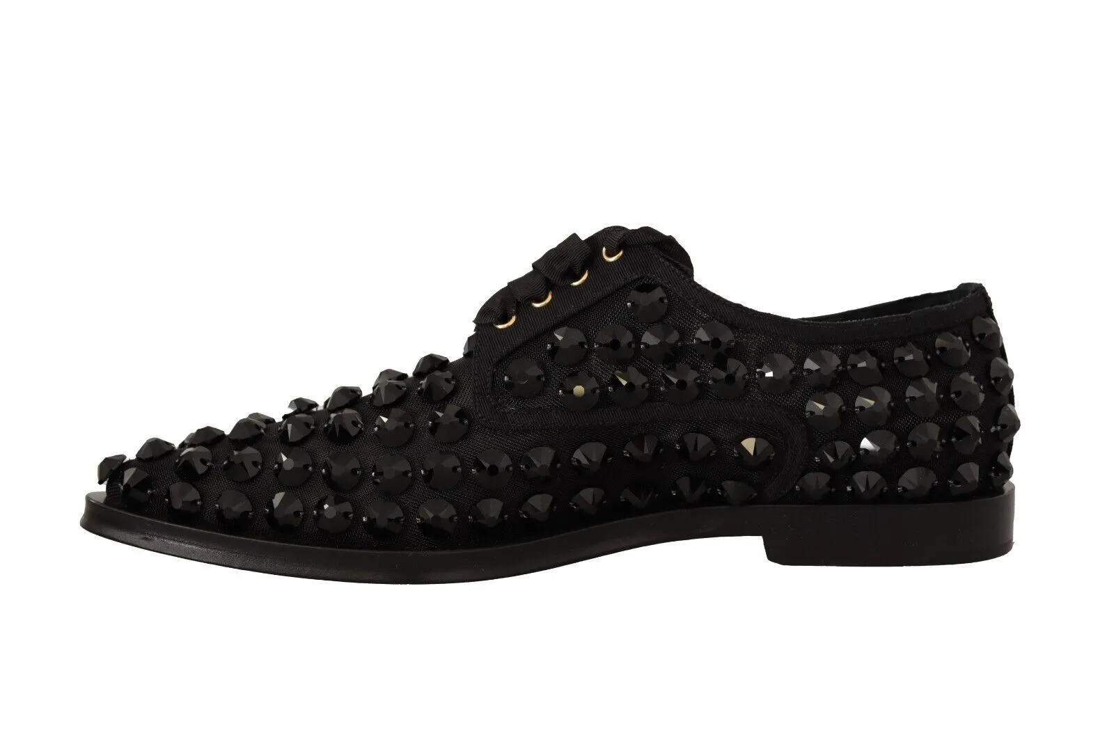 Dolce & Gabbana Women's Elegant Gros Grain Lace-Up Jeweled Flats