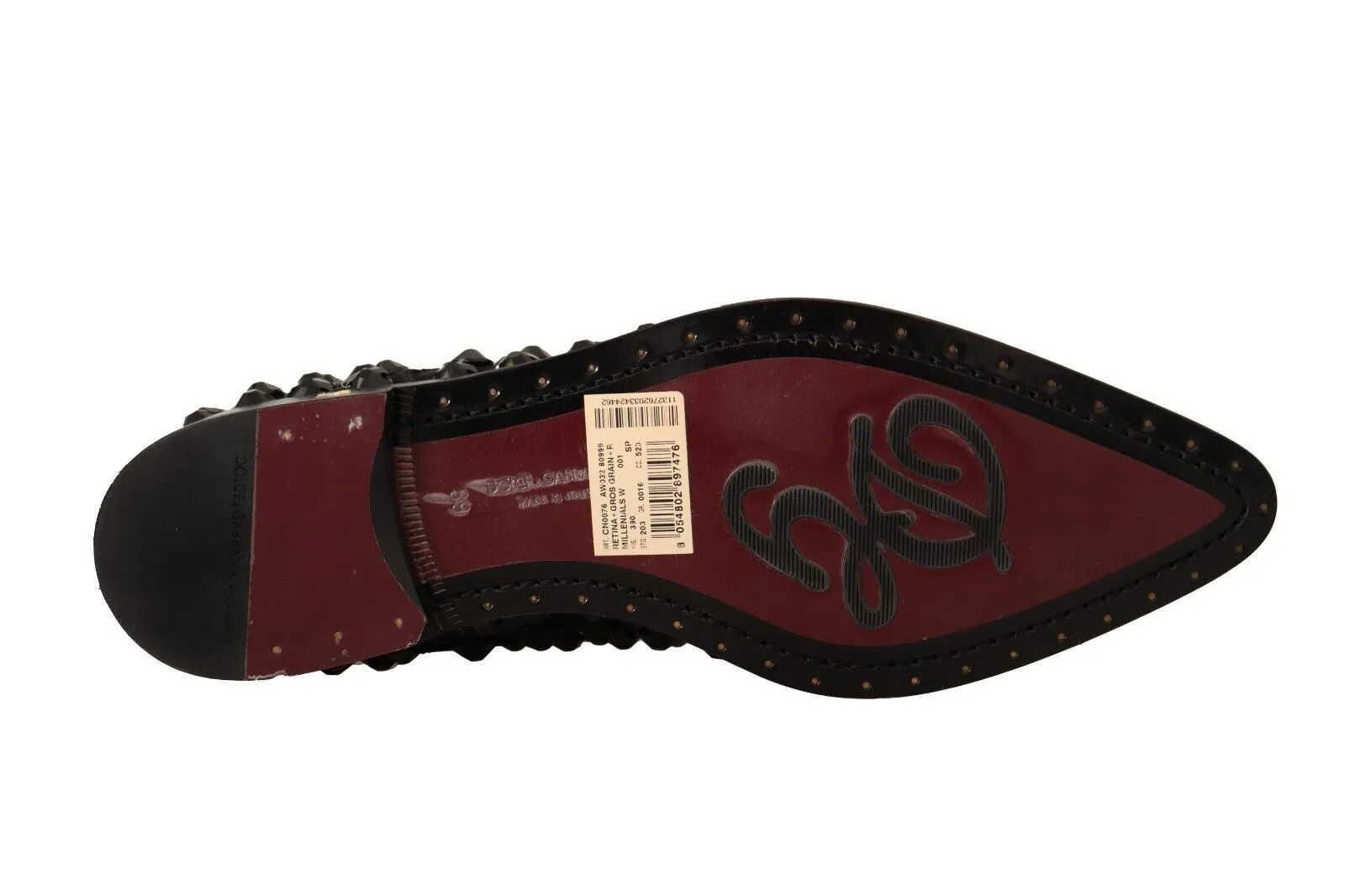 Dolce & Gabbana Women's Elegant Gros Grain Lace-Up Jeweled Flats