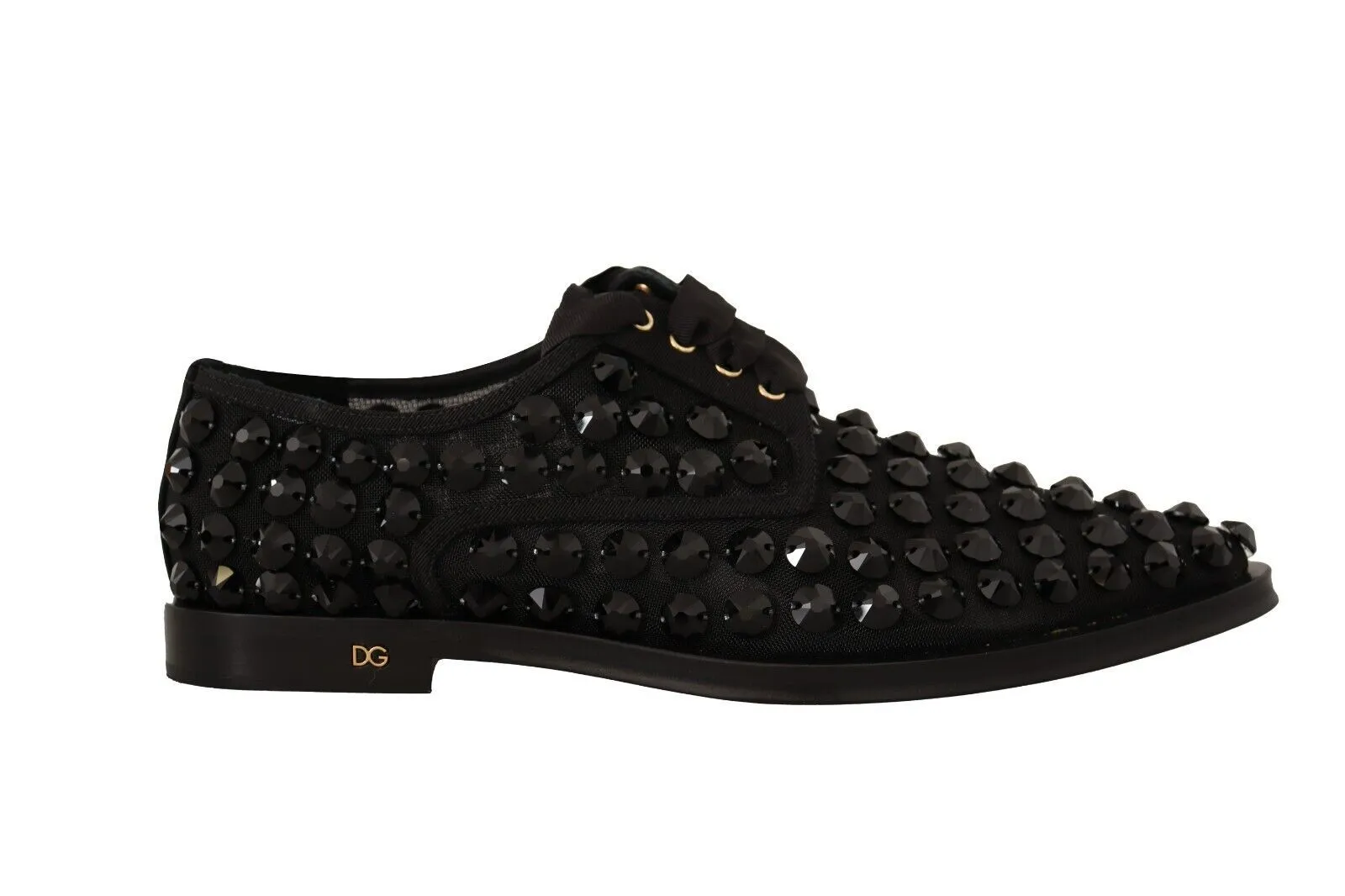 Dolce & Gabbana Women's Elegant Gros Grain Lace-Up Jeweled Flats