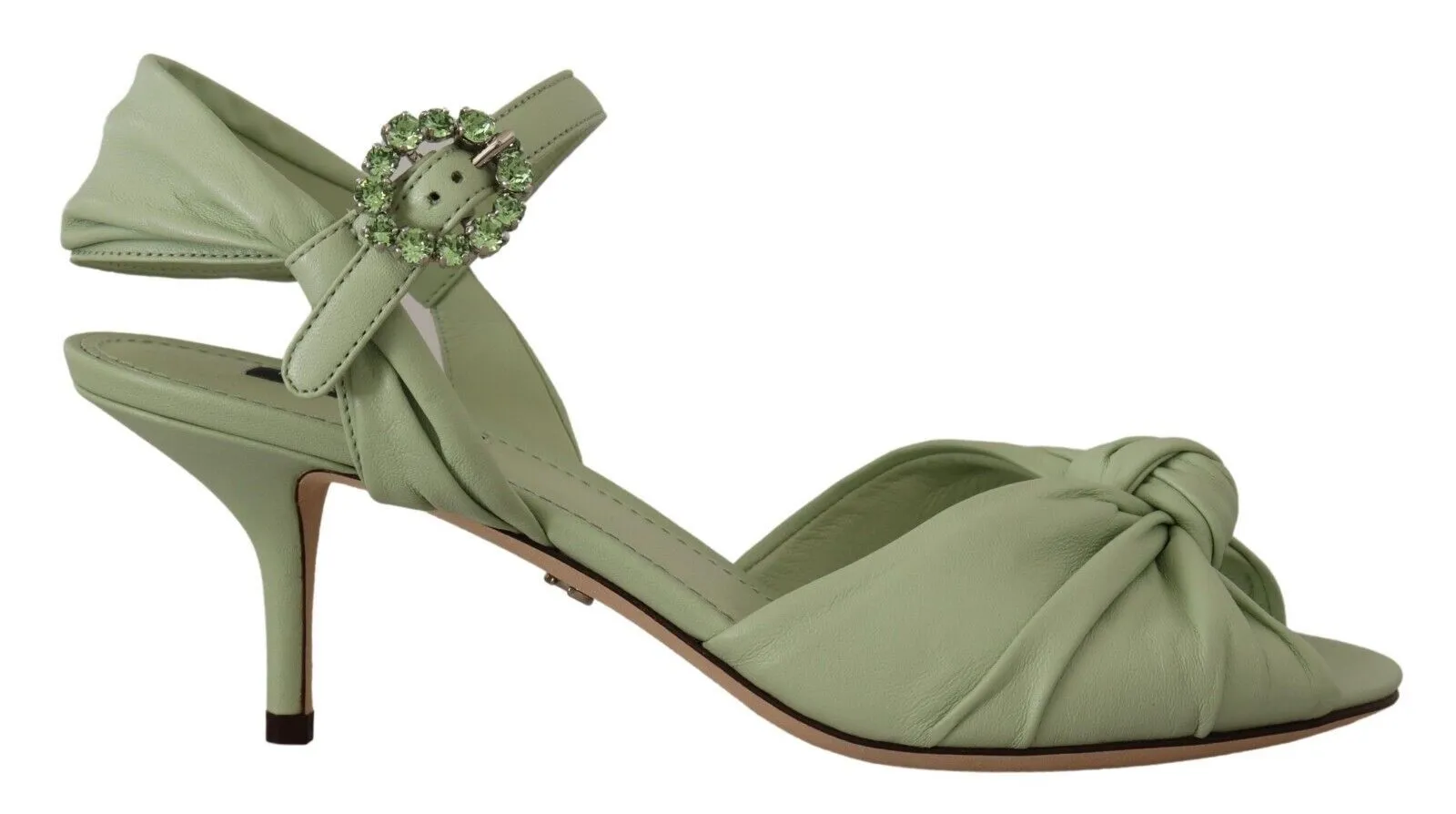 Dolce & Gabbana Women's Elegant Aqua Green Ankle Strap Crystal Sandals