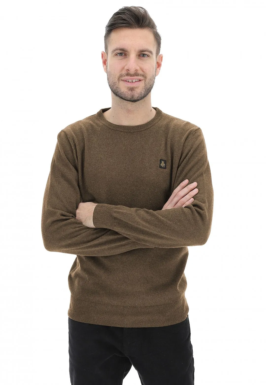 Refrigiwear Brown Wool Men Sweater