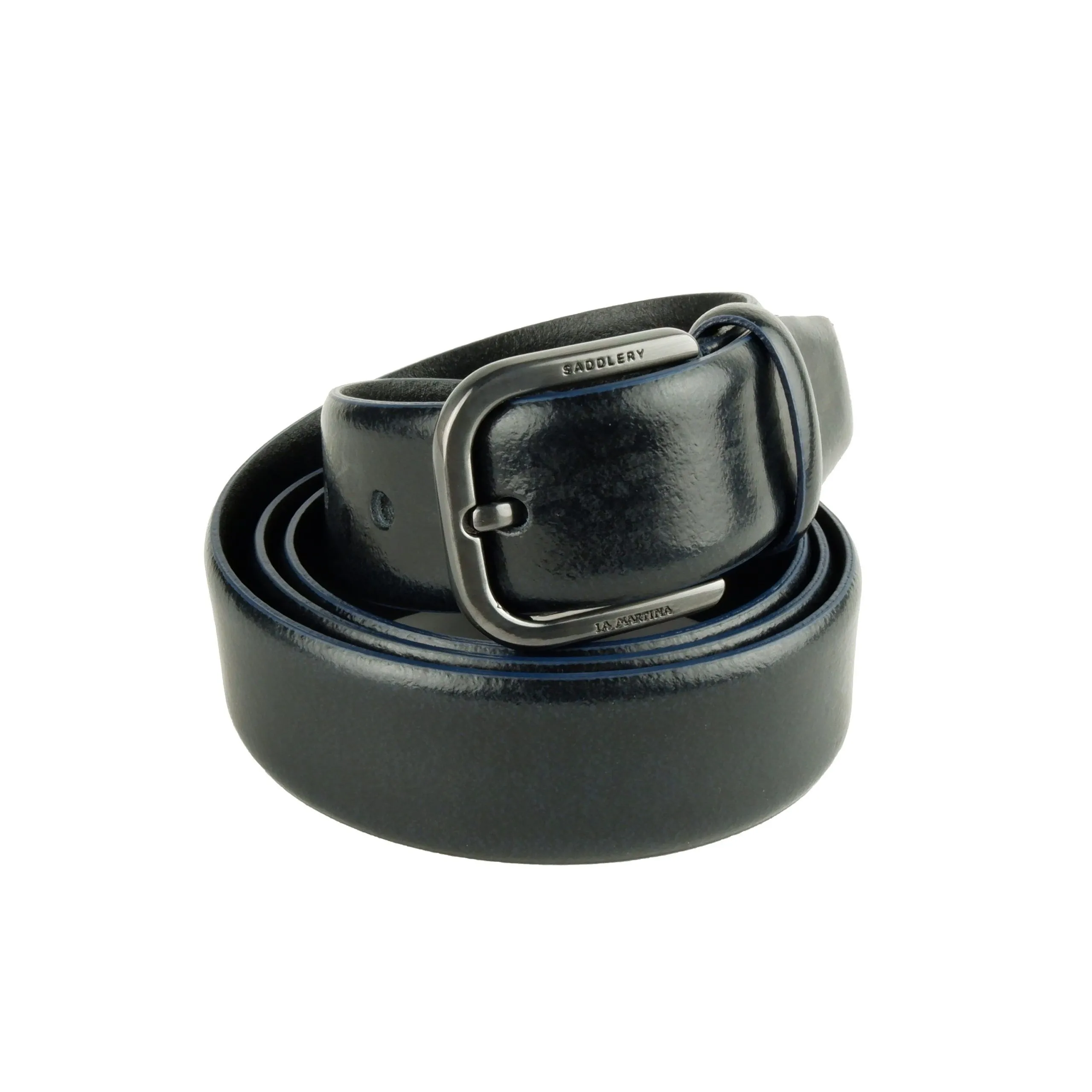 La Martina Men's Elegant Blue Leather Men's Belt