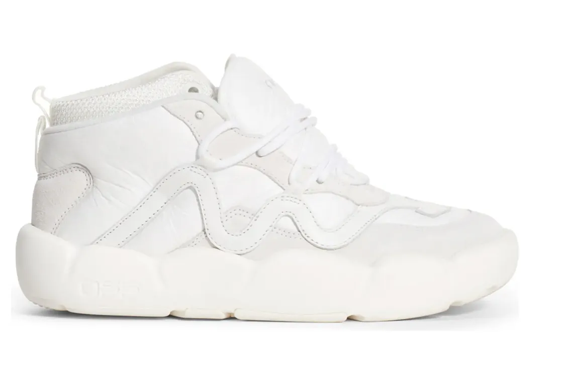 Off-White Women's Iconic White Leather Sneakers - Trendy & Chic