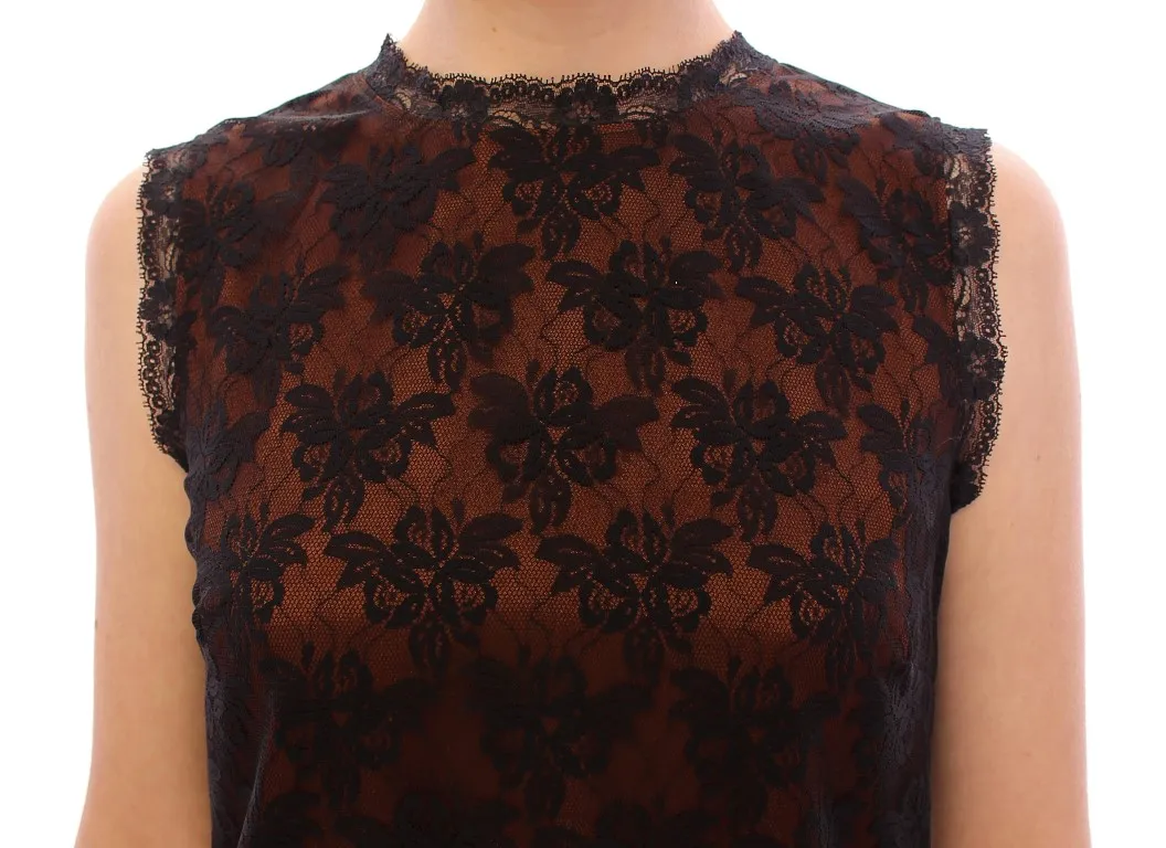 Dolce & Gabbana Women's Elegant Floral Lace Shift Mini Dress
