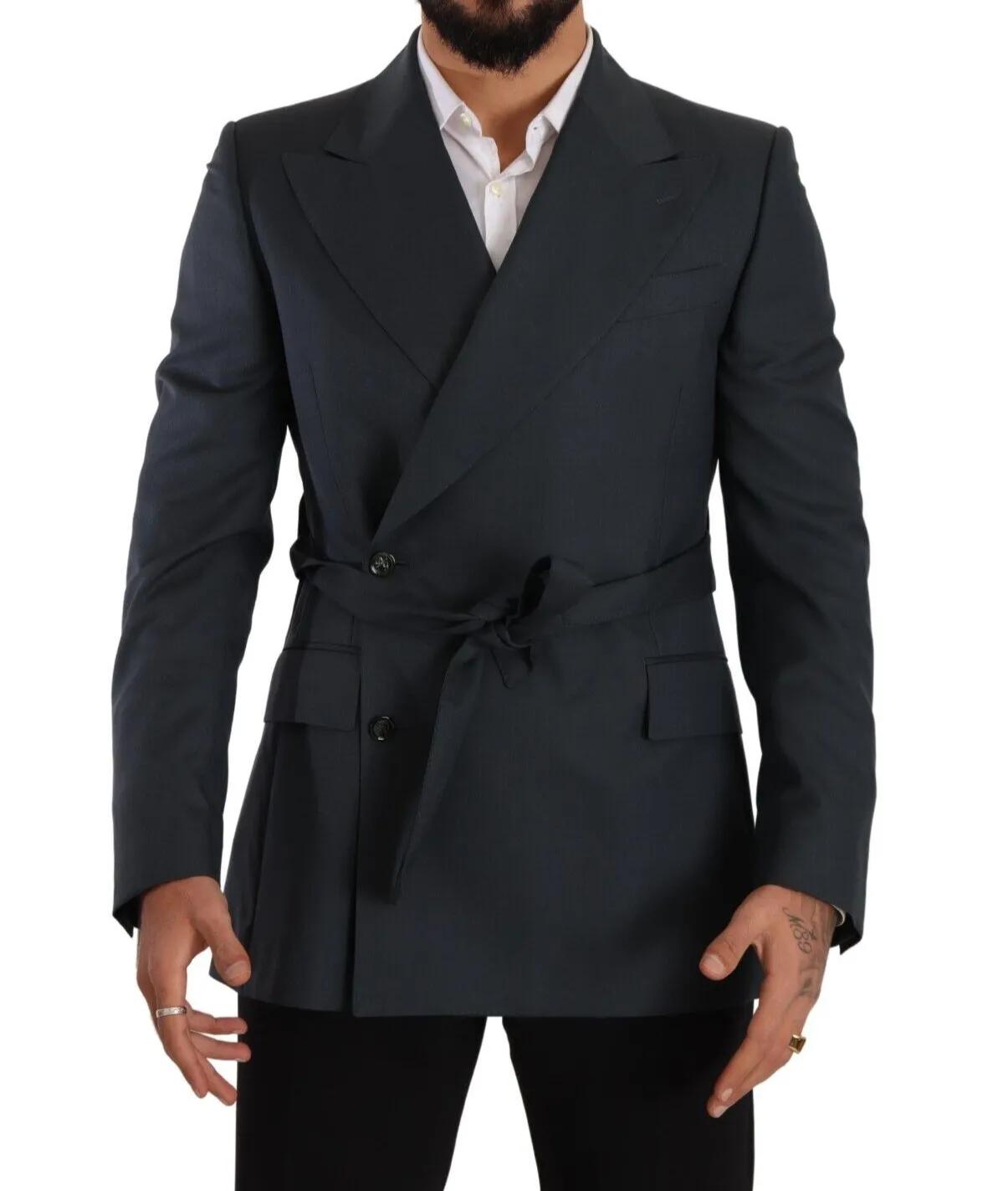 Dolce & Gabbana Men's Elegant Slim Fit Silk-Wool Blend Blazer