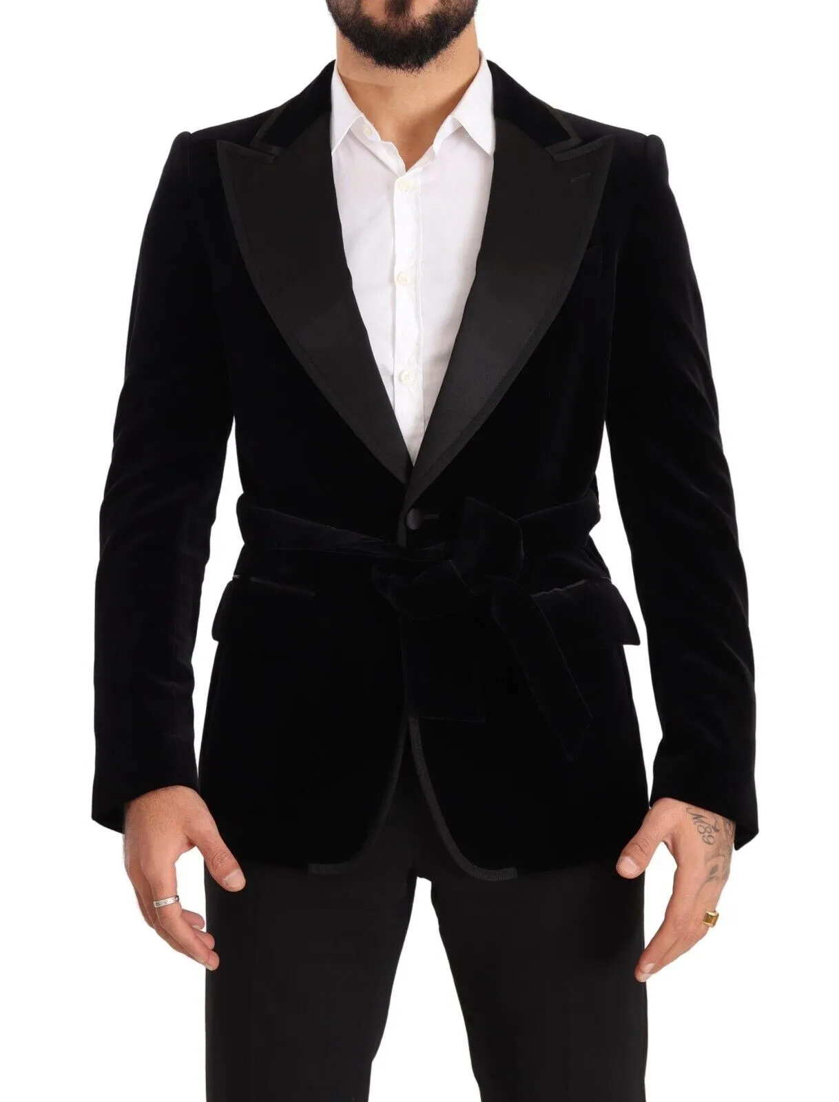 Dolce & Gabbana Men's Elegant Single Breasted Velvet Blazer