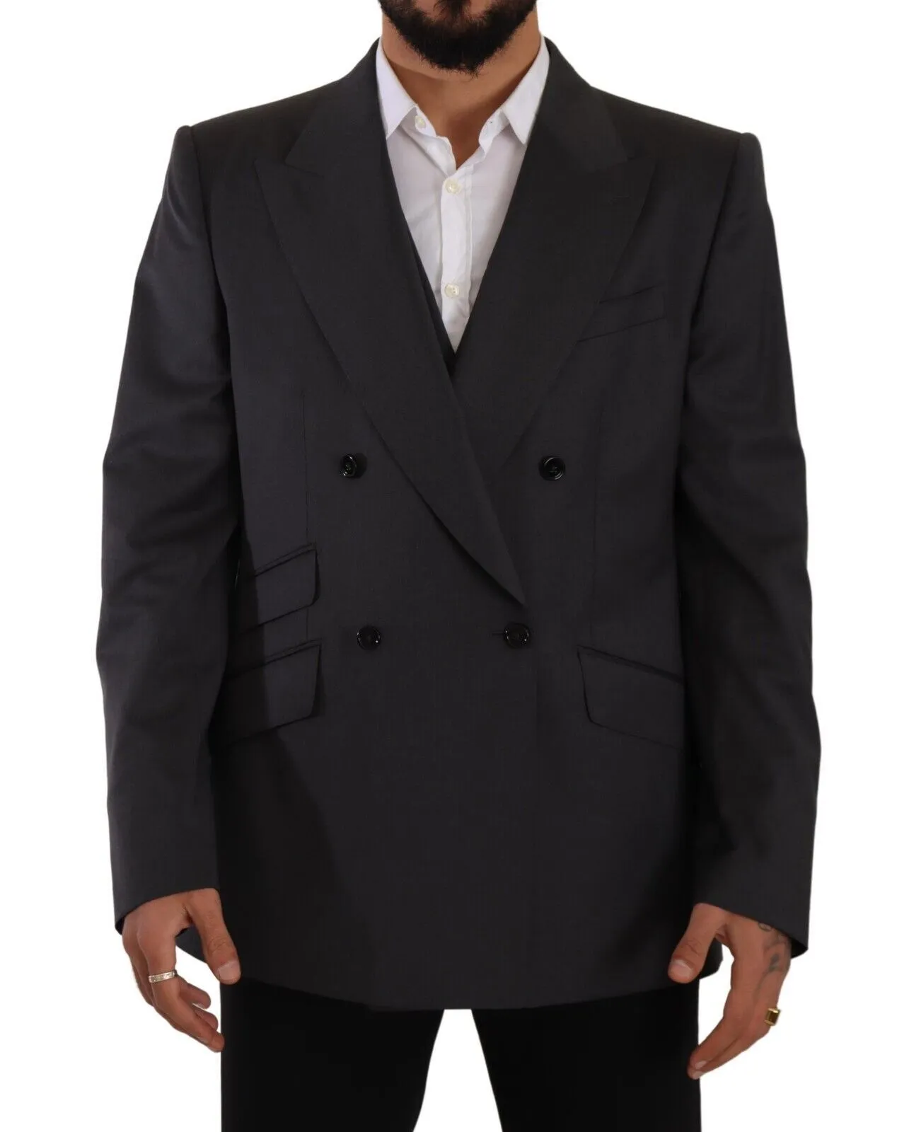 Dolce & Gabbana Men's Elegant Gray Sicilia Wool Blend Suit