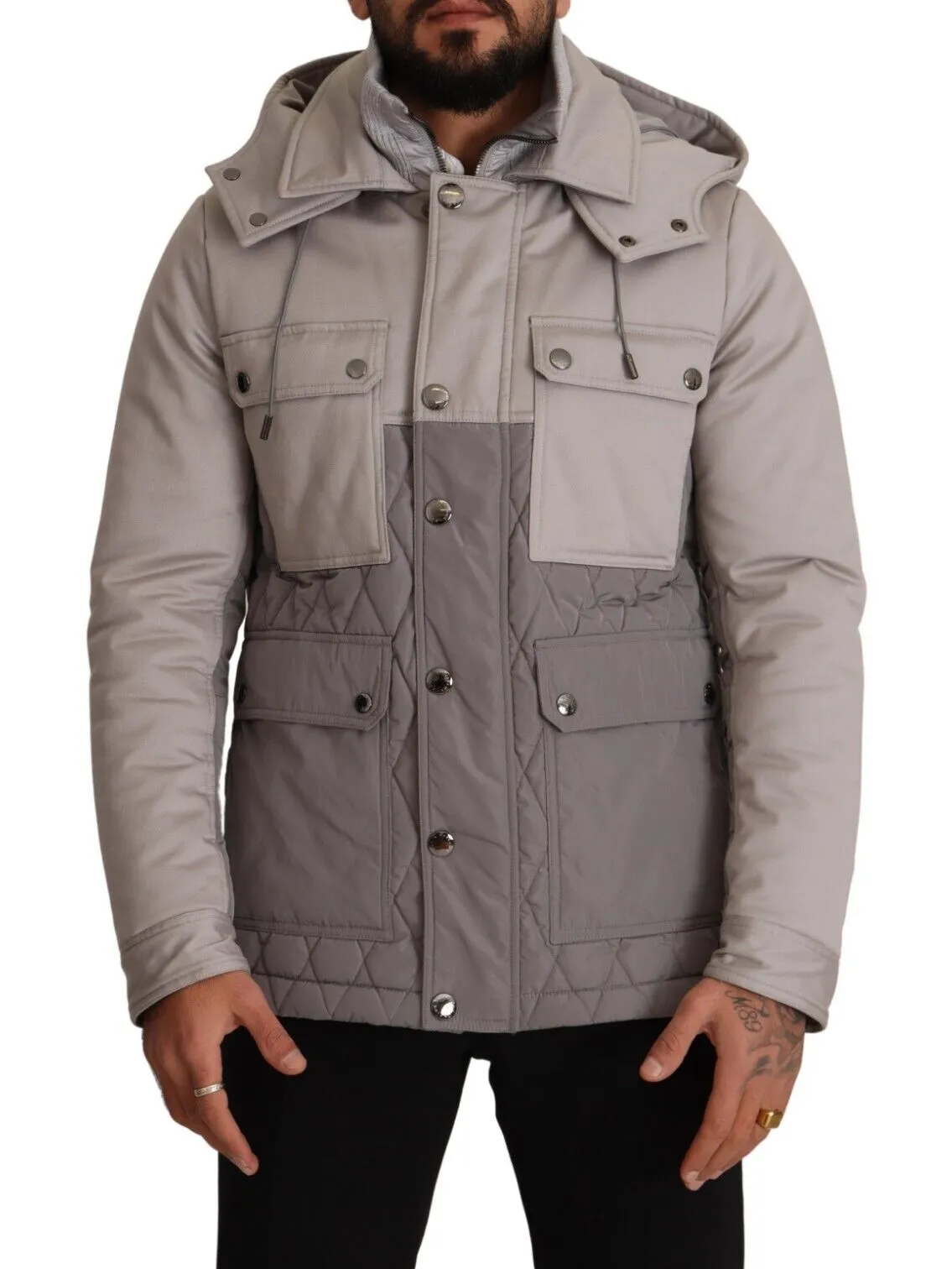 Dolce & Gabbana Men's Elegant Lightweight Gray Windbreaker Jacket