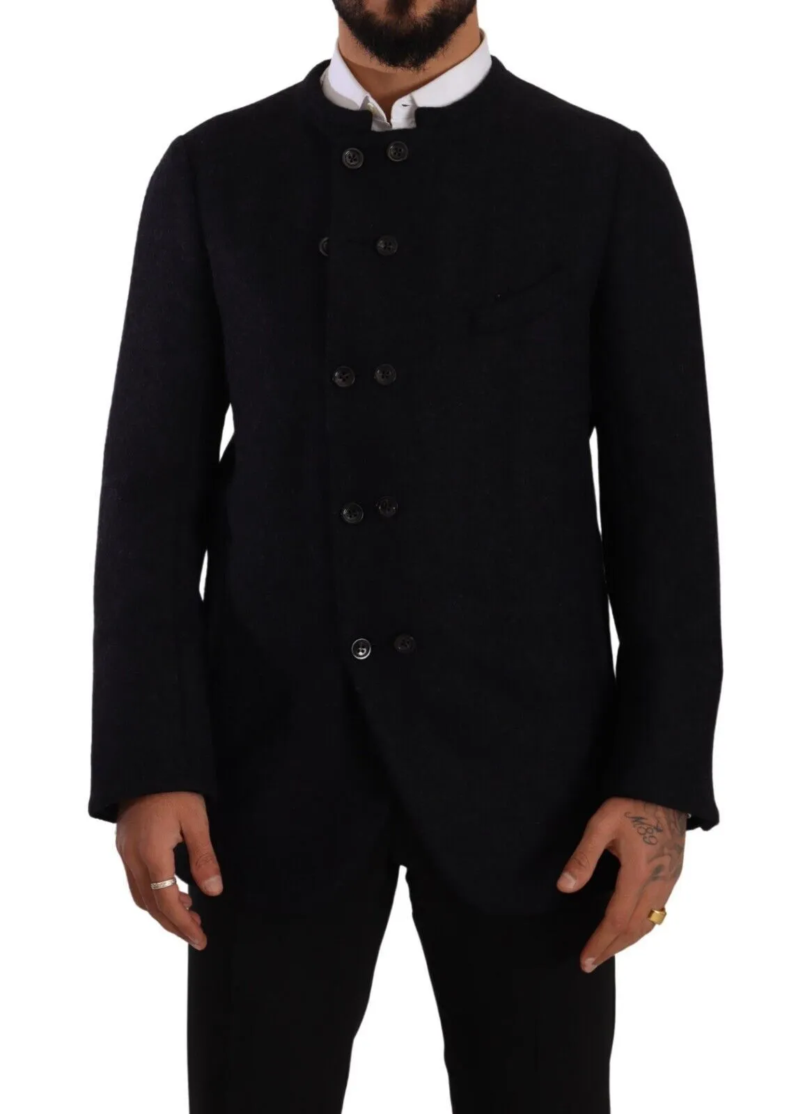 Dolce & Gabbana Men's Elegant Dark Grey Alpaca Blend Jacket