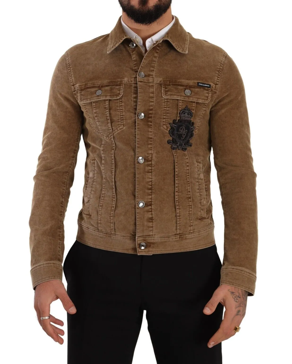 Dolce & Gabbana Men's Elegant Corduroy Logo Jacket