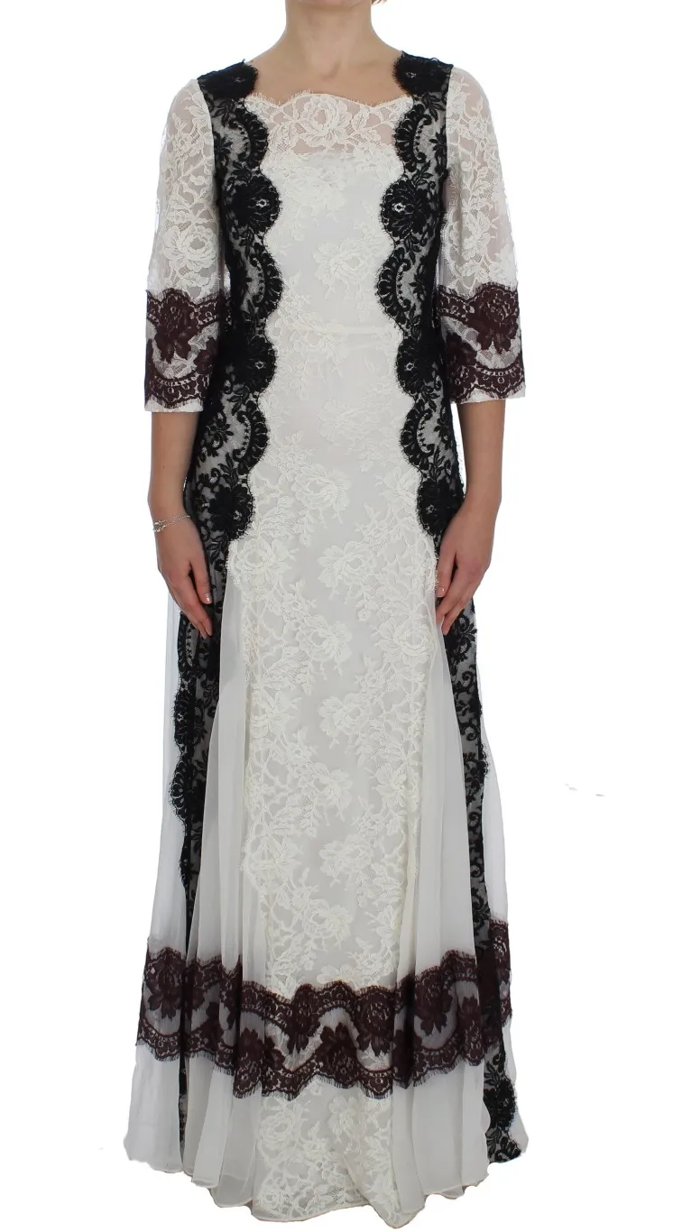 Dolce & Gabbana Women's Floral Lace Silk Blend Maxi Dress
