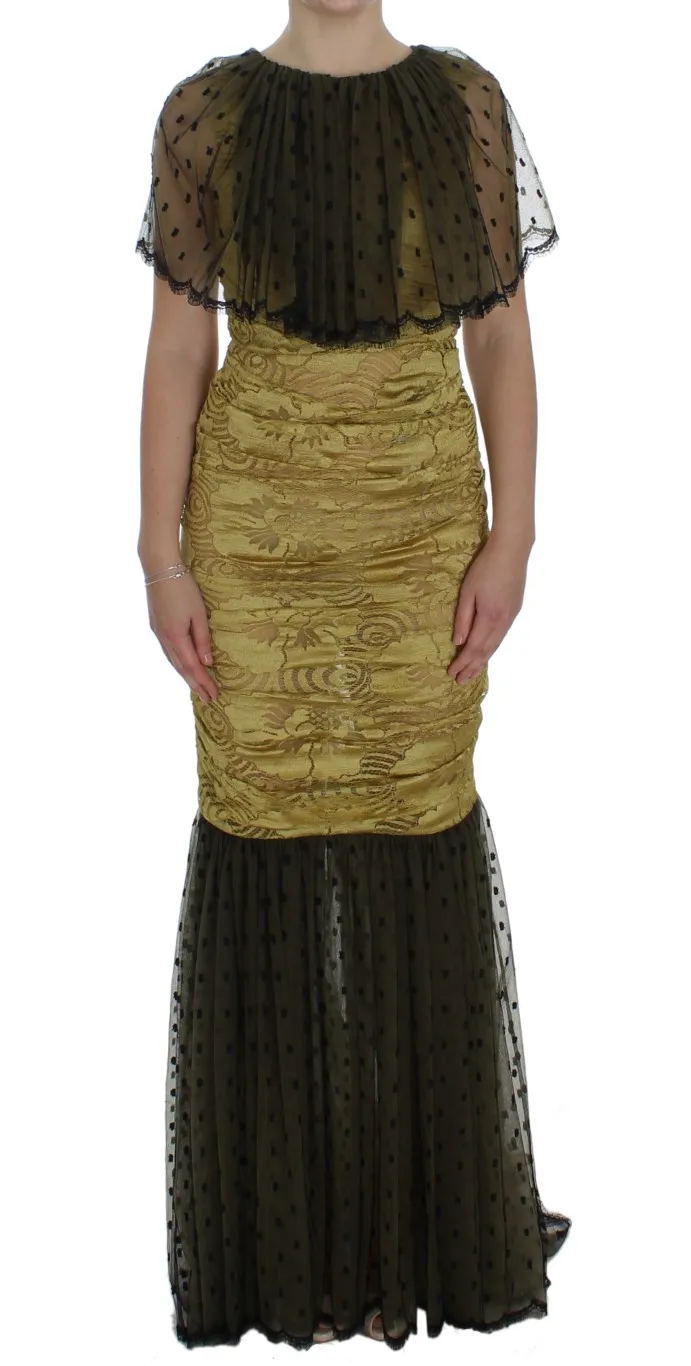 Dolce & Gabbana Women's Yellow Floral Lace Sheath Dress
