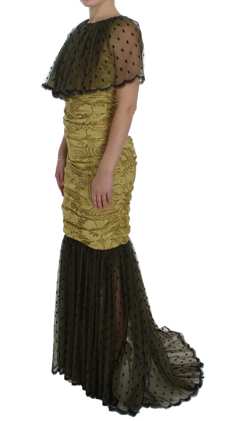 Dolce & Gabbana Women's Yellow Floral Lace Sheath Dress
