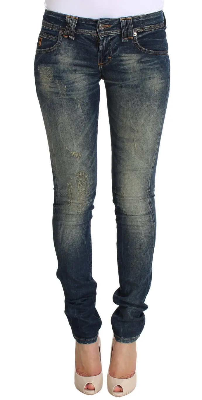 John Galliano Women's Chic Slim Fit Blue Wash Jeans