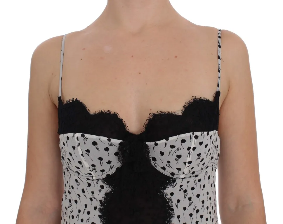Dolce & Gabbana Women's Elegant Floral Lace Silk Chemise