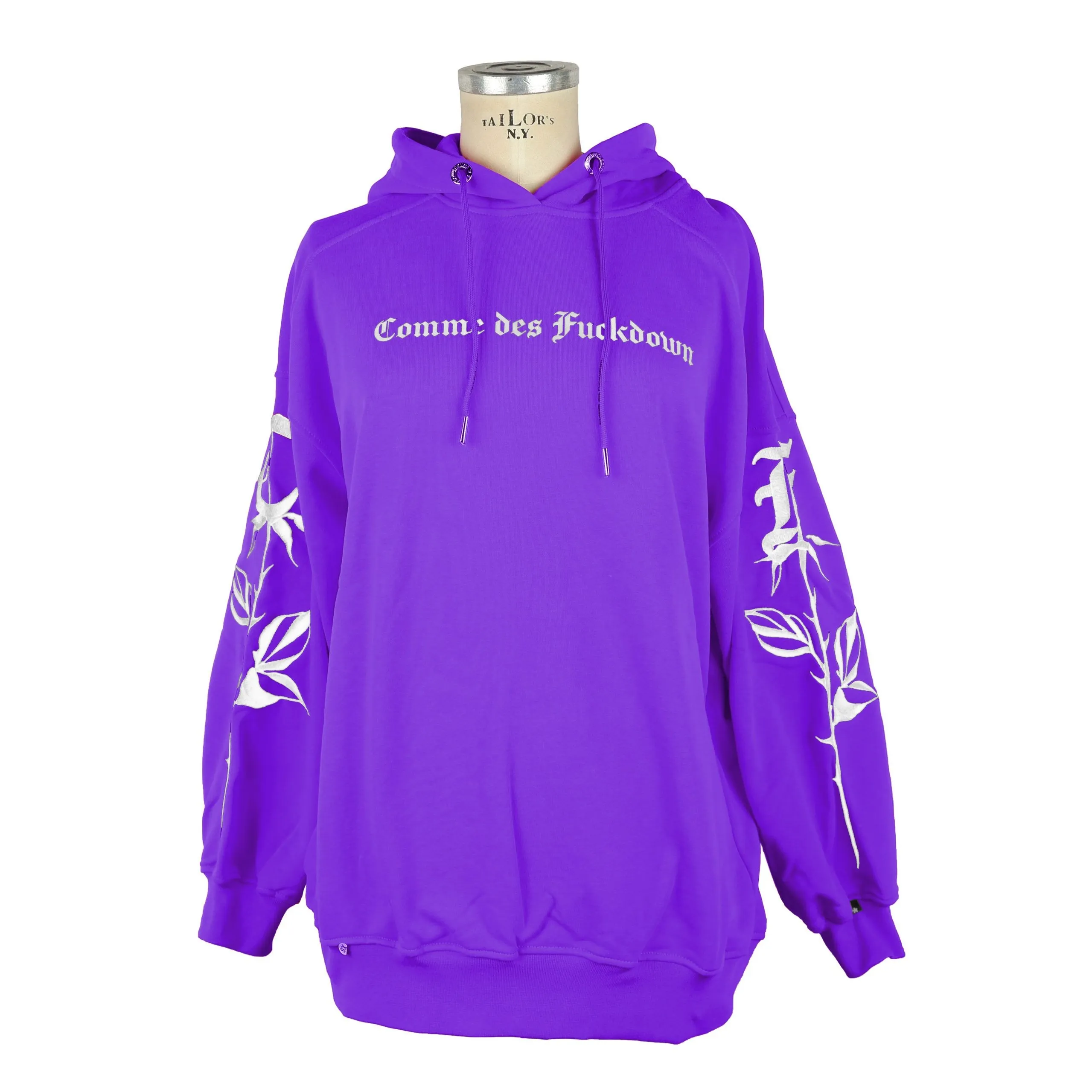 Comme Des Fuckdown Women's Chic Purple Cotton Hooded Sweatshirt