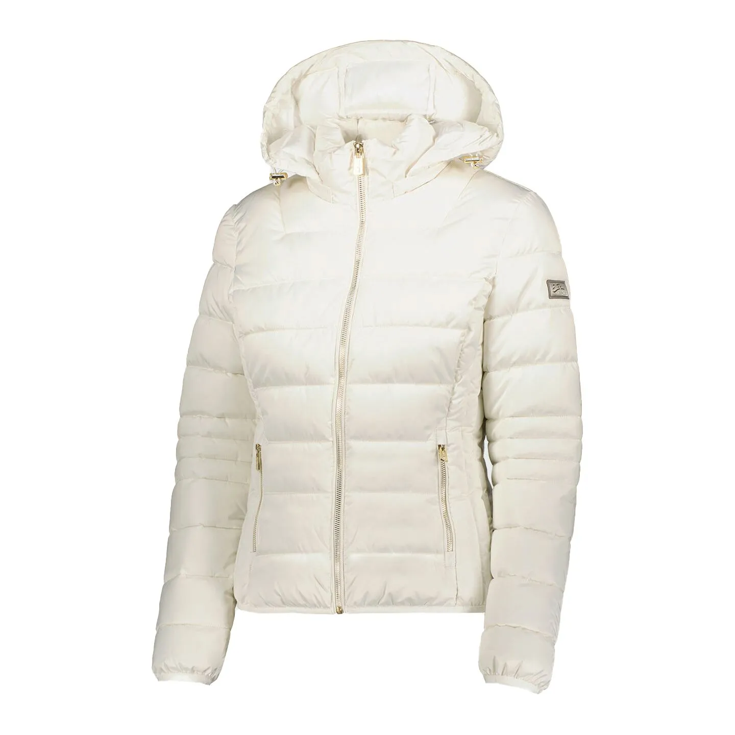 Yes Zee Women's Chic White Short Down Jacket with Hood