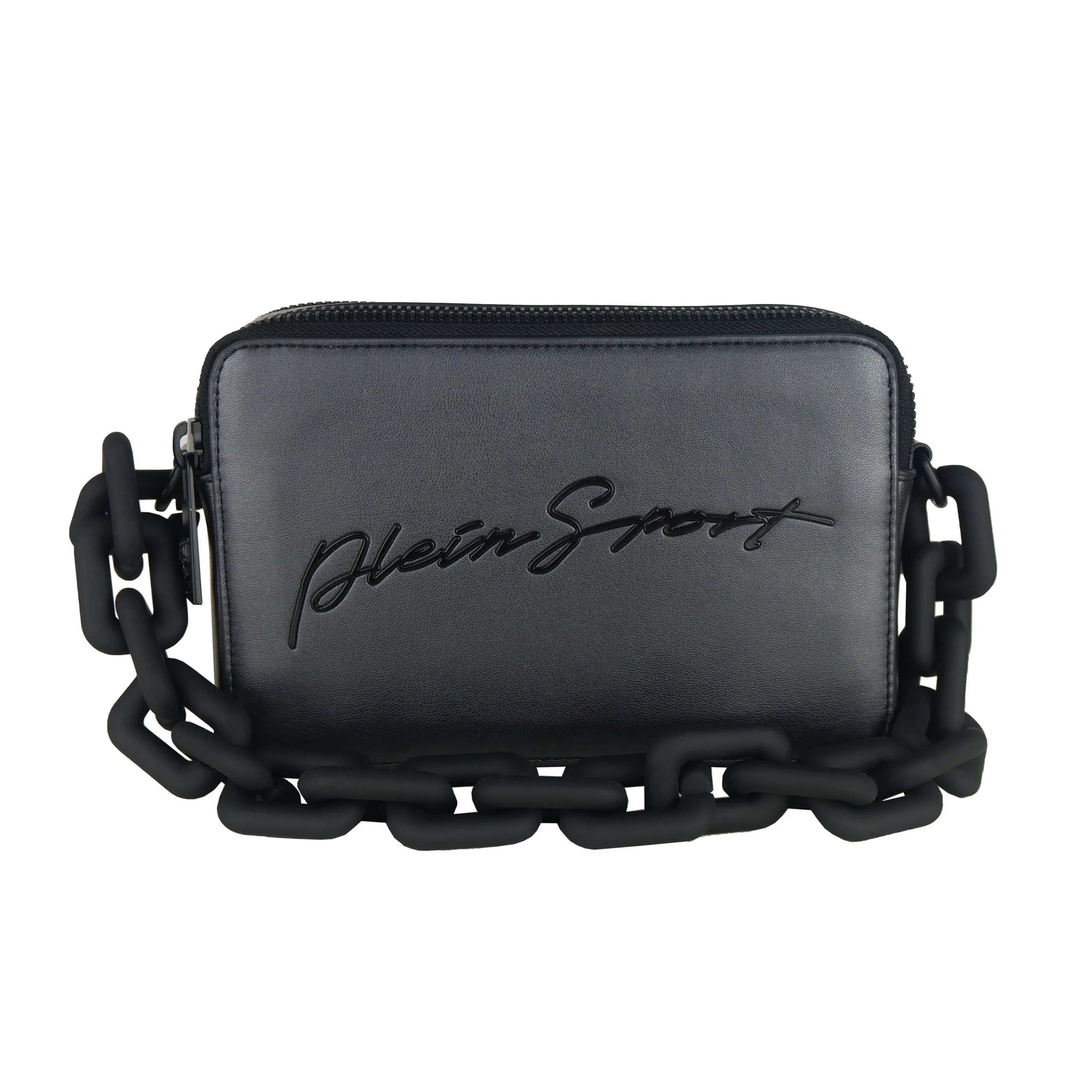 Plein Sport Women's Elegant Black Double Zip Handbag