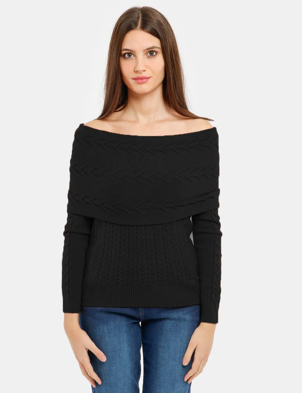 Yes Zee Black Acrylic Women Sweater