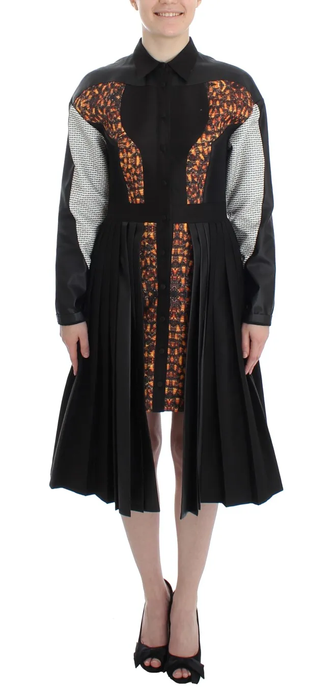 KAALE SUKTAE Women's Elegant Multicolor Long Sleeved Shirt Dress
