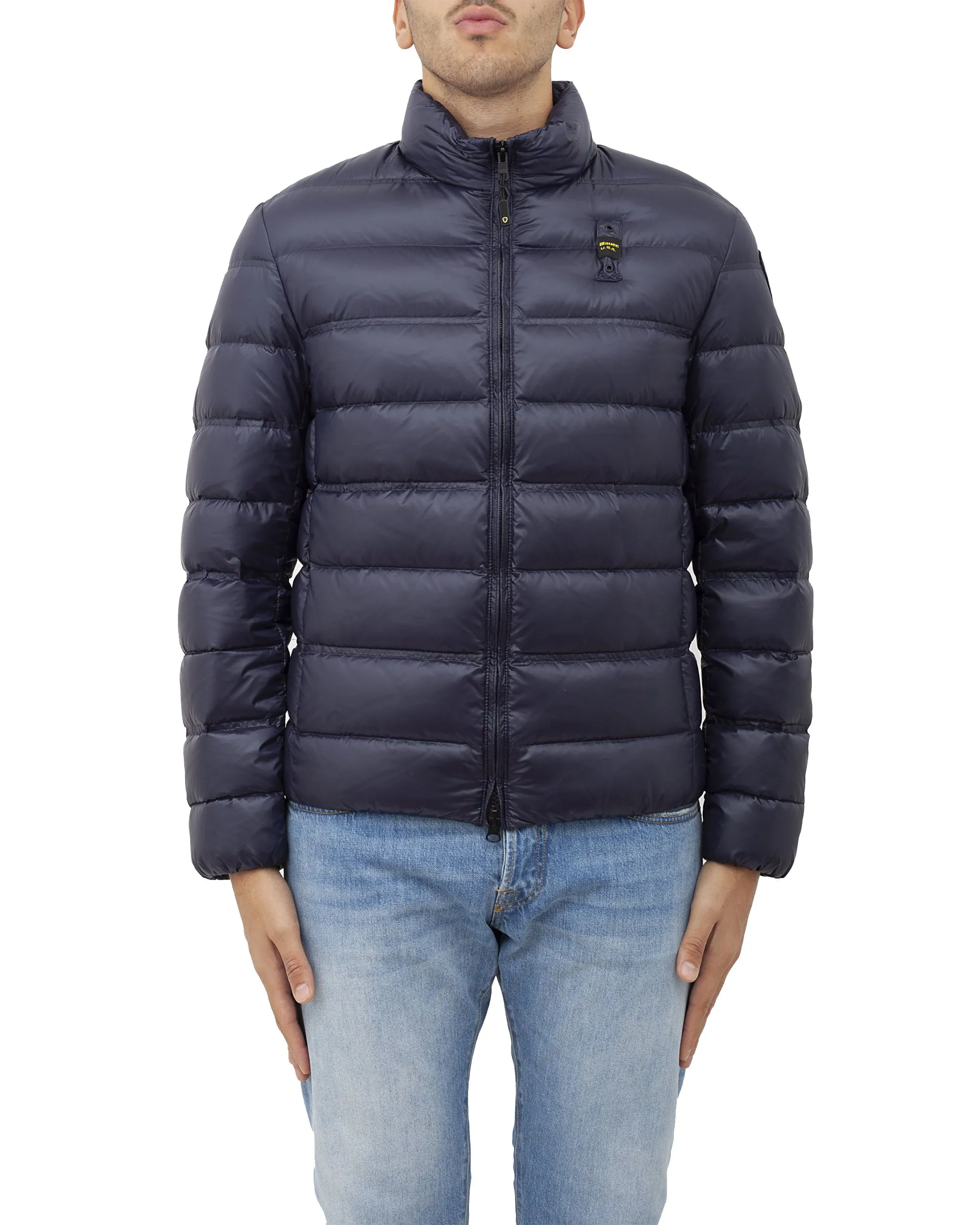 Blauer Men's Chic Blue Quilted Hooded Down Jacket