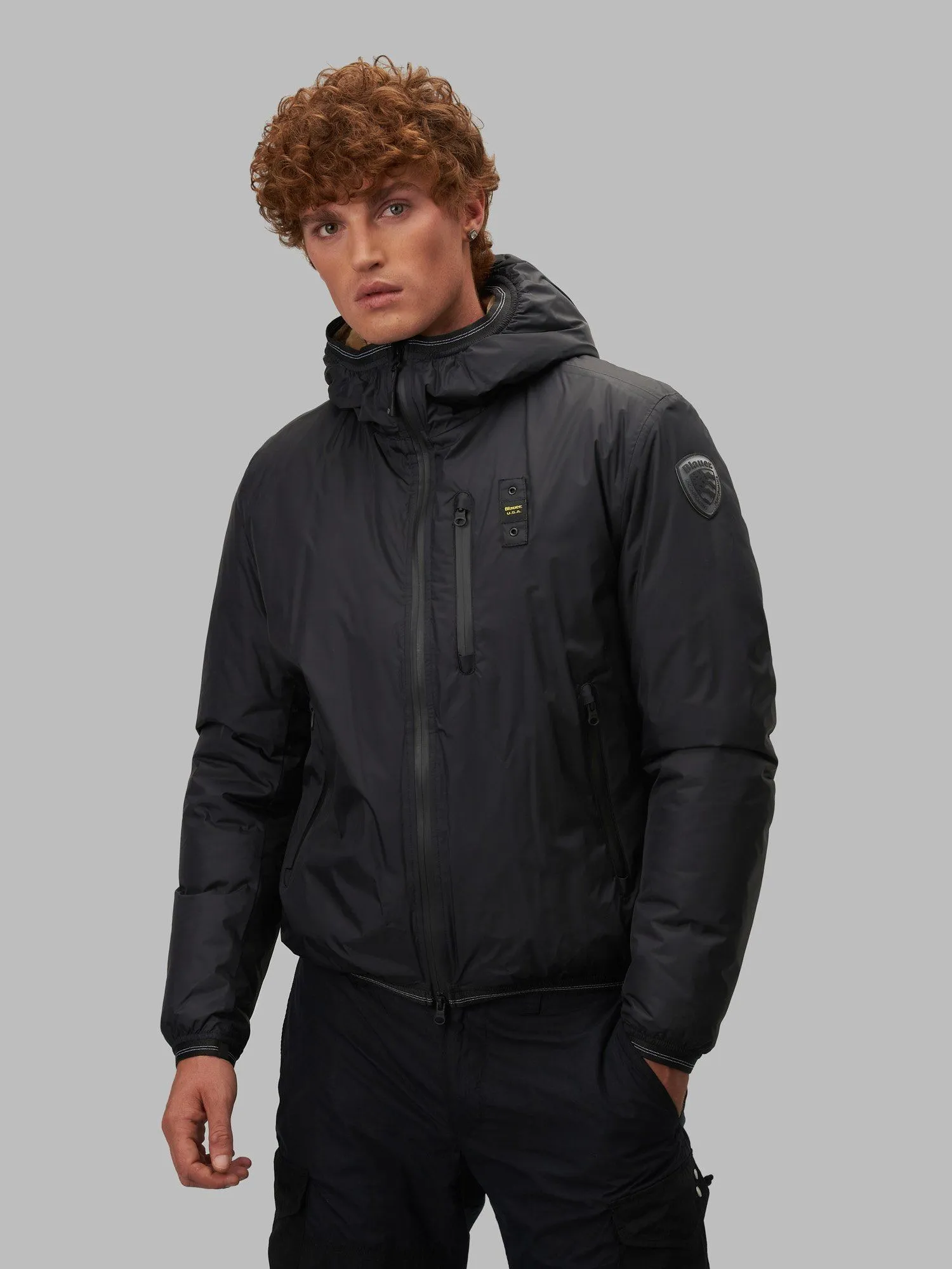 Blauer Black Nylon Men Jacket