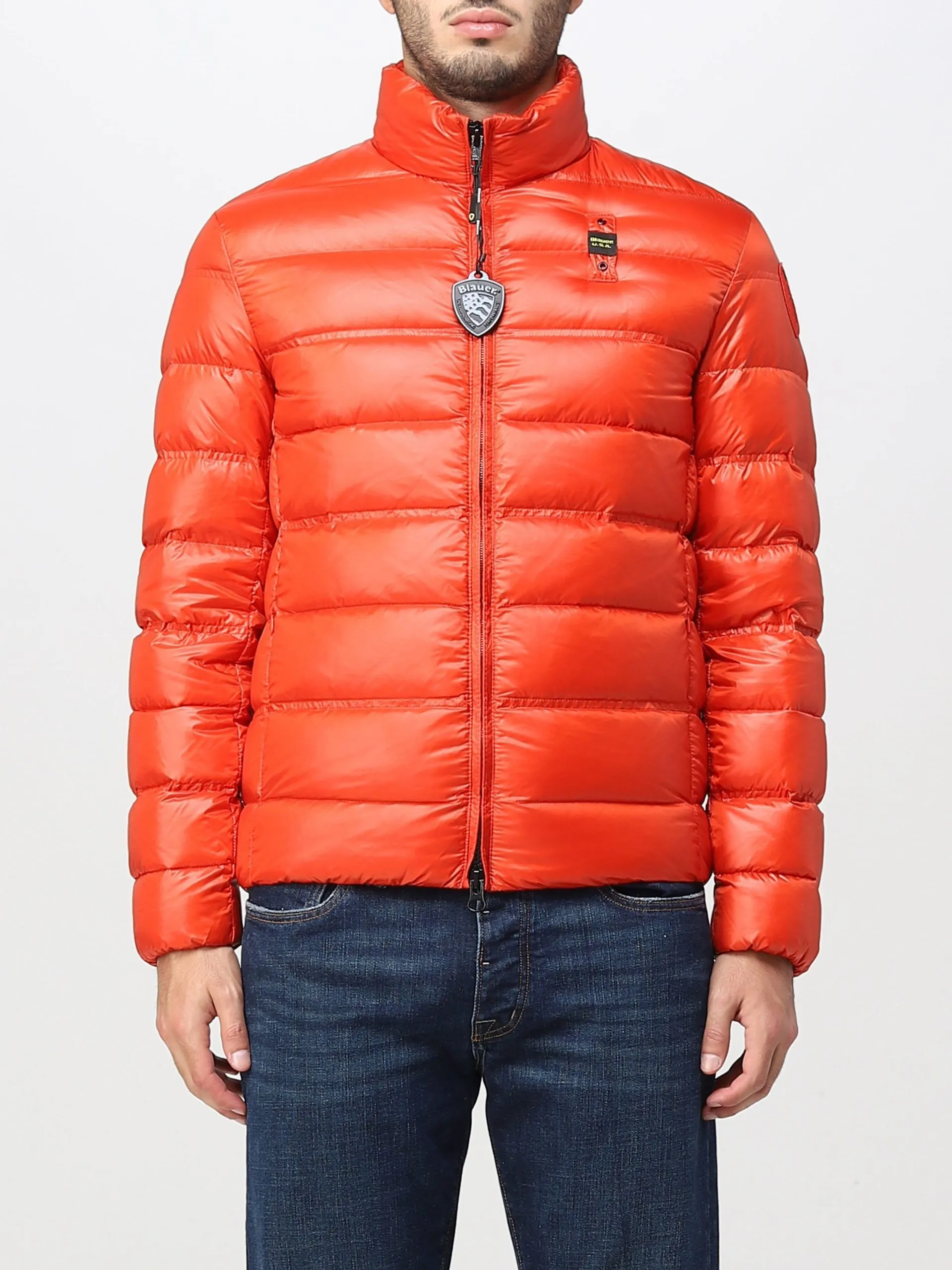 Blauer Orange Nylon Men Jacket