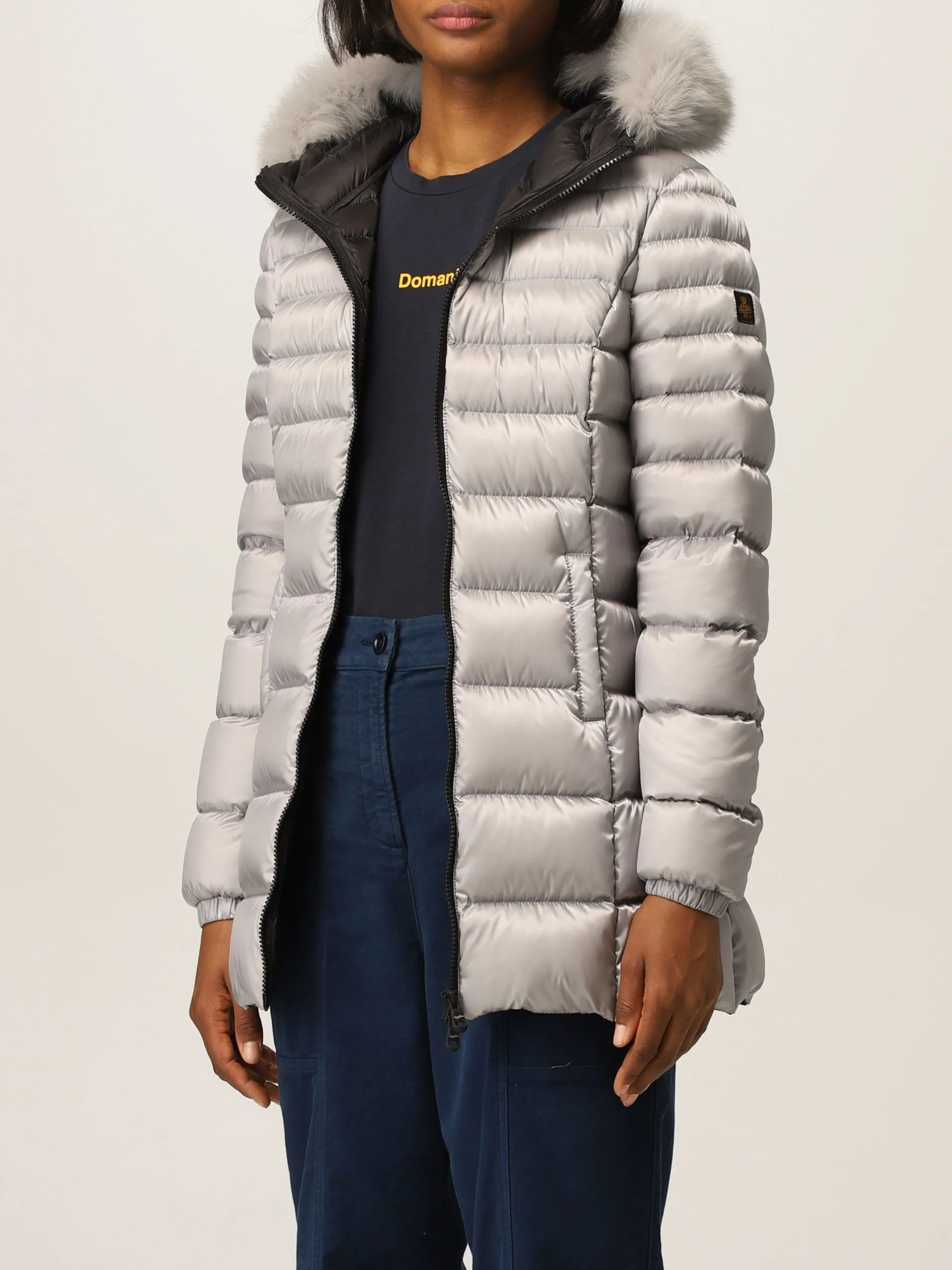 Refrigiwear Women's Chic Padded Down Jacket with Fur Hood