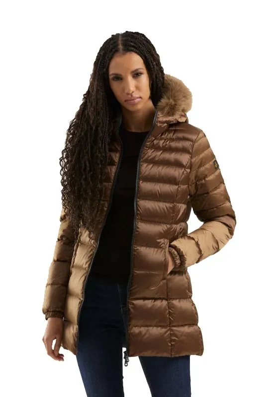 Refrigiwear Women's Classic Padded Down Jacket with Fur Hood
