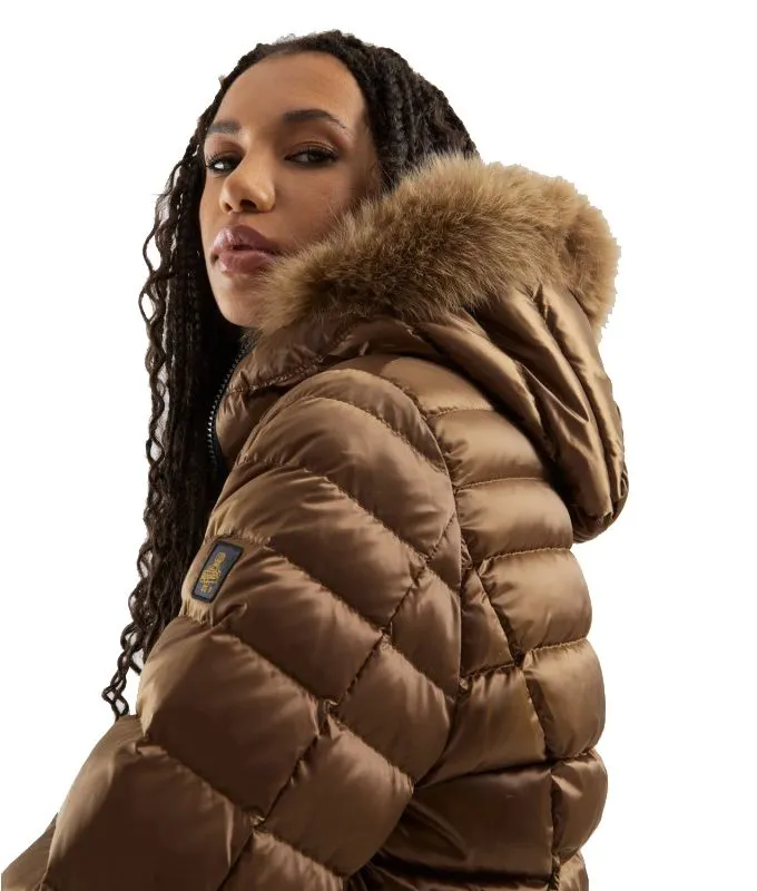 Refrigiwear Women's Classic Padded Down Jacket with Fur Hood