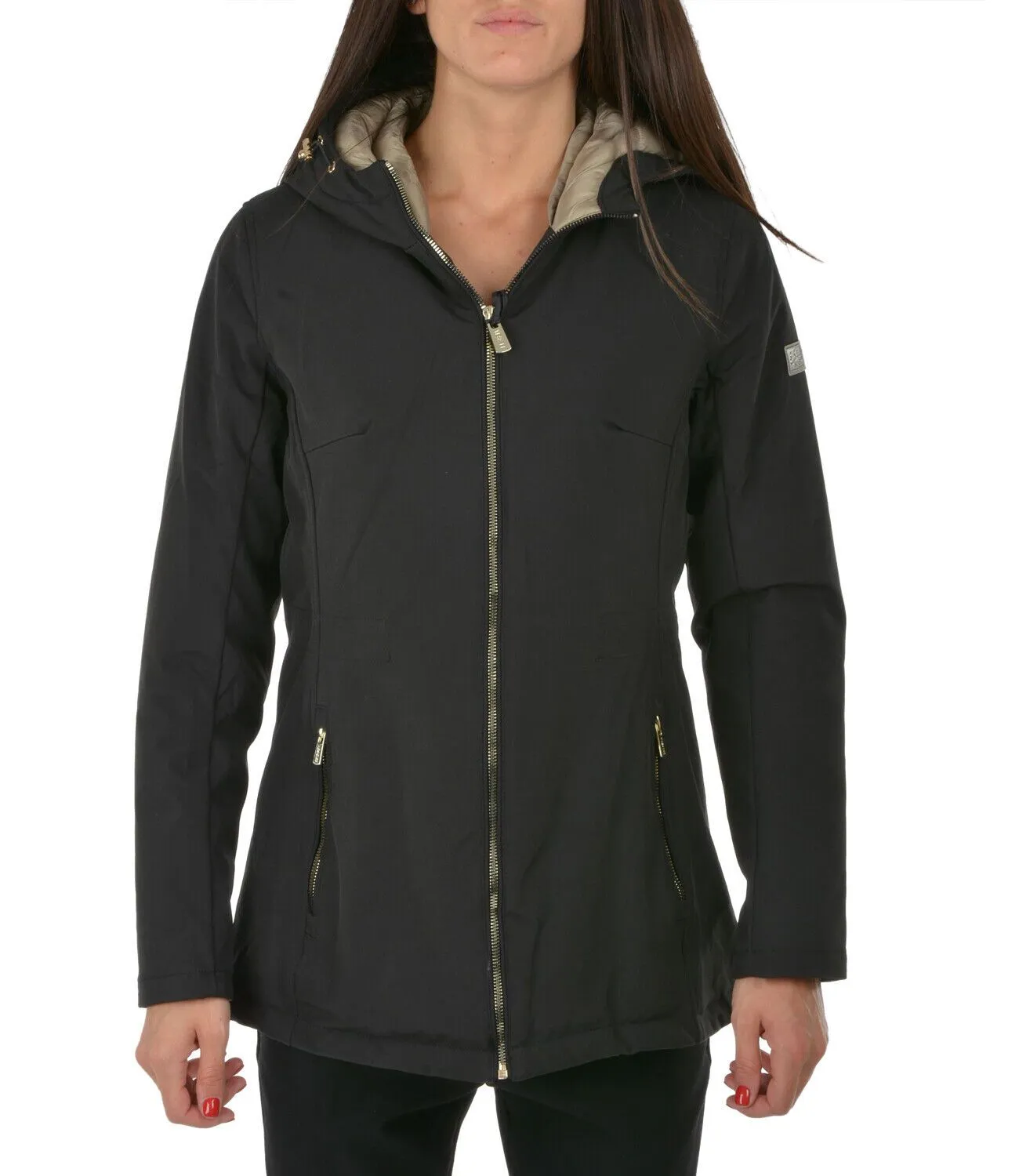 Yes Zee Women's Elegant Black Hooded Down Jacket for Women