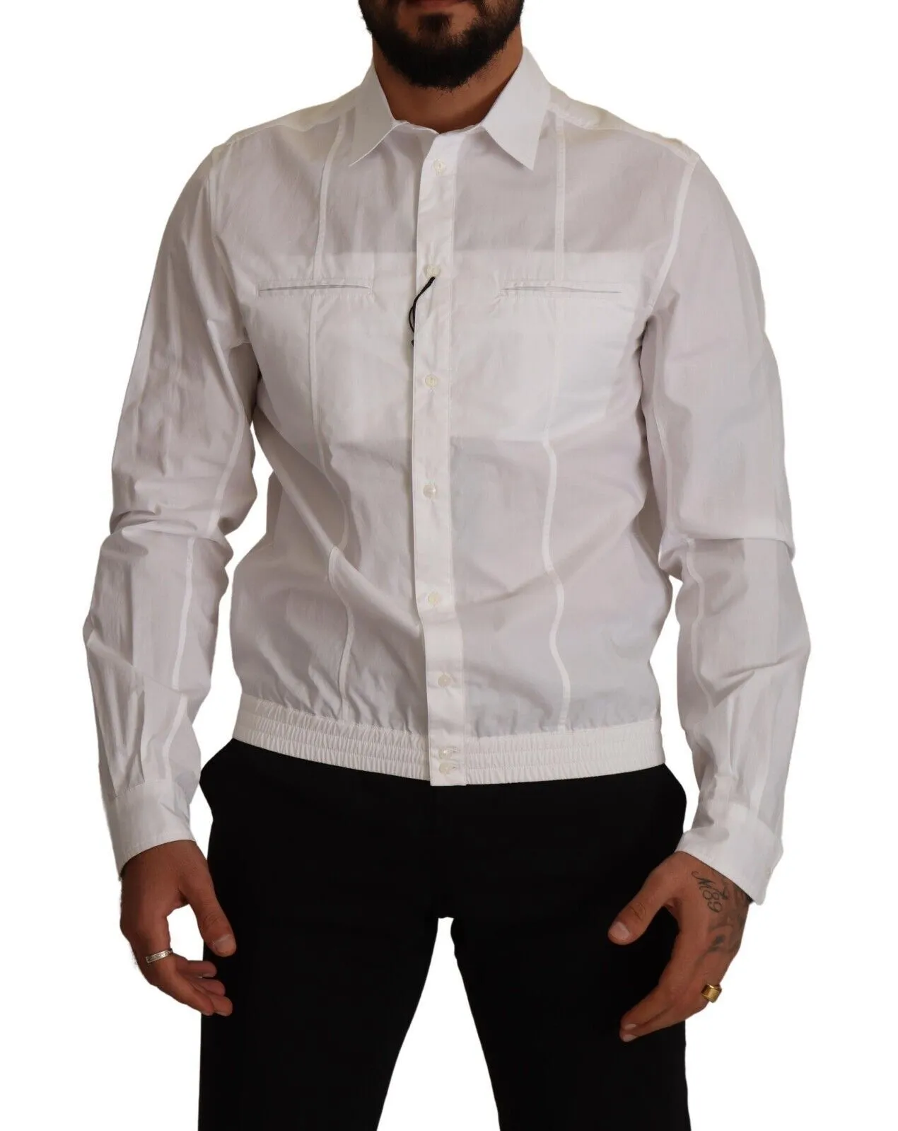 Dolce & Gabbana Men's Elegant Italian White Cotton Shirt